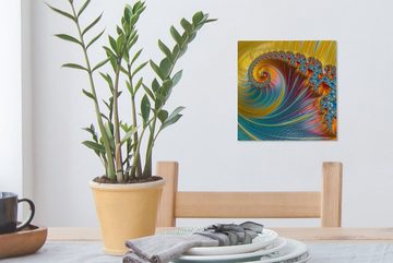 OneMillionCanvasses® Leinwandbild Abstrakt - Muschel - Farbe, (1 St), Leinwand Bilder für Wohnzimmer Schlafzimmer