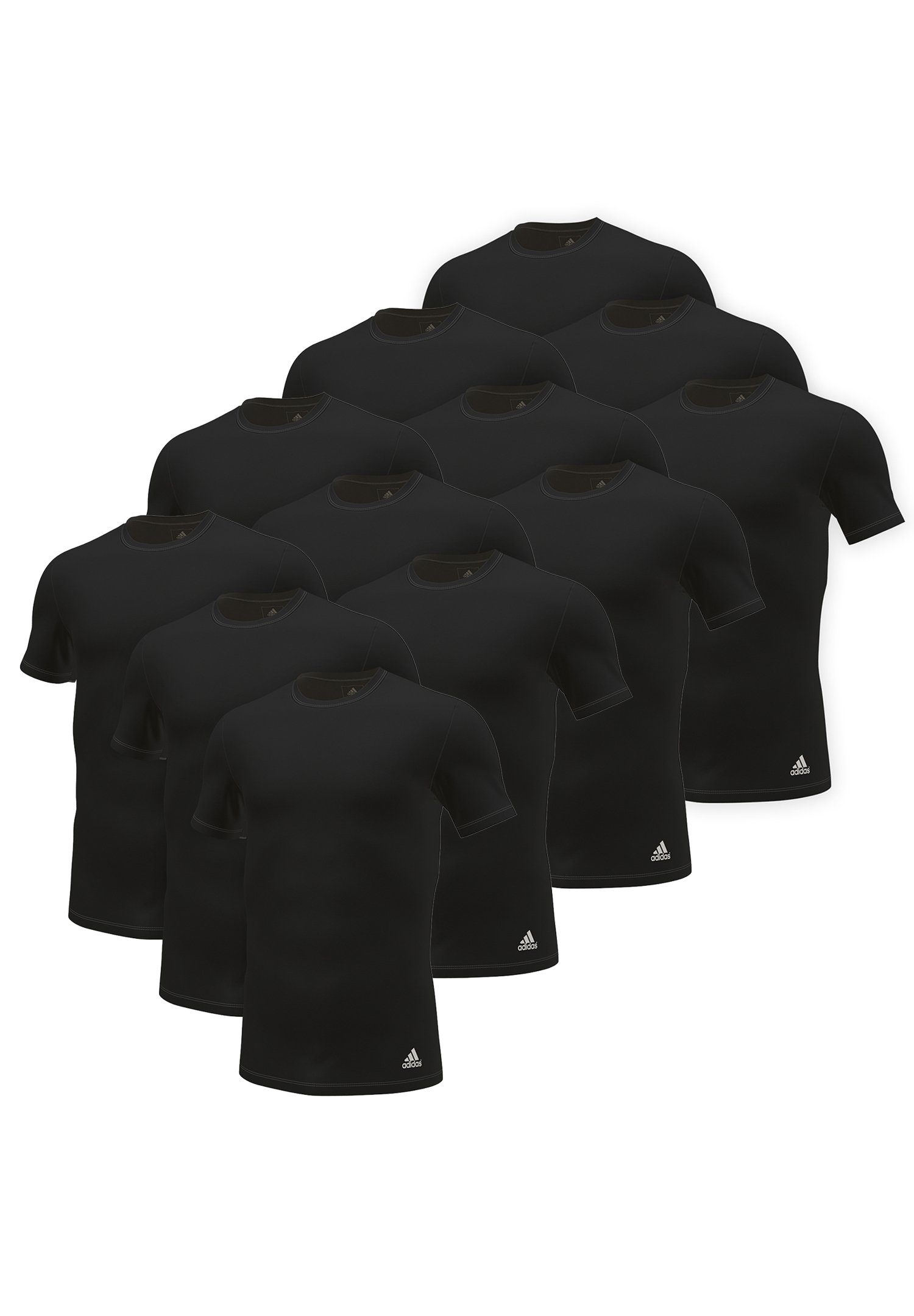 adidas Performance Poloshirt Crew Neck Shirt (12PK) Black | Poloshirts