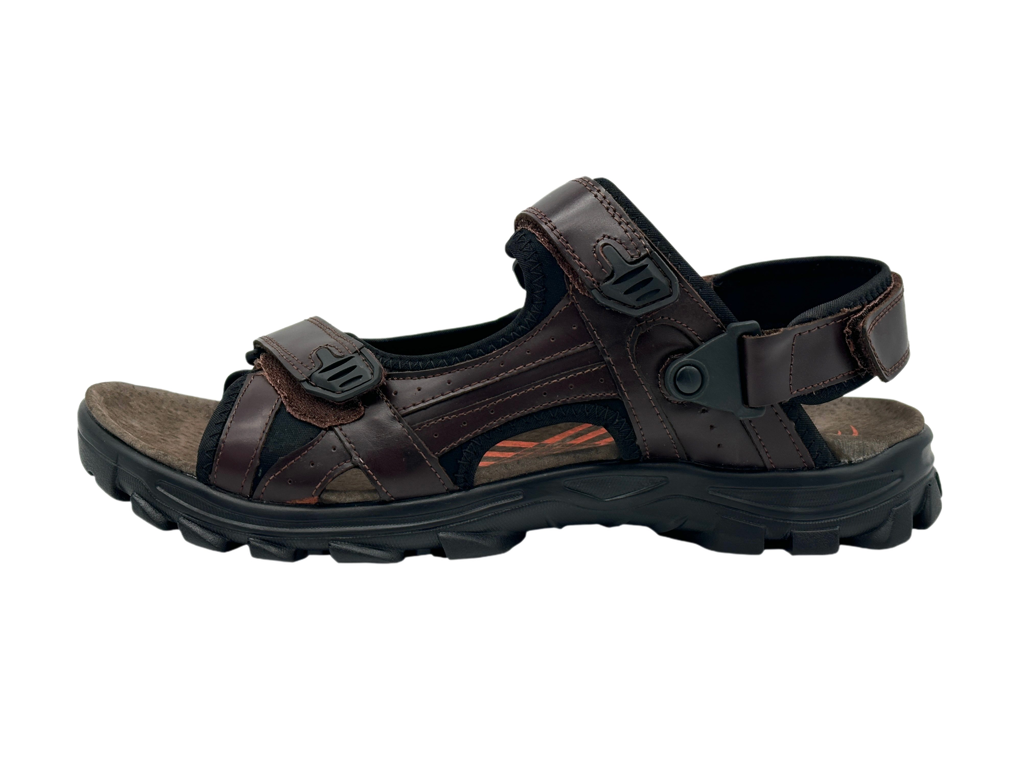Nowaland Herren Trekkingsandalen aus Leder mit Klettverschluss Trekkingsandale Robuste Trekkingsandalen mit rutschfester Sohle und gepolsterter Sohle