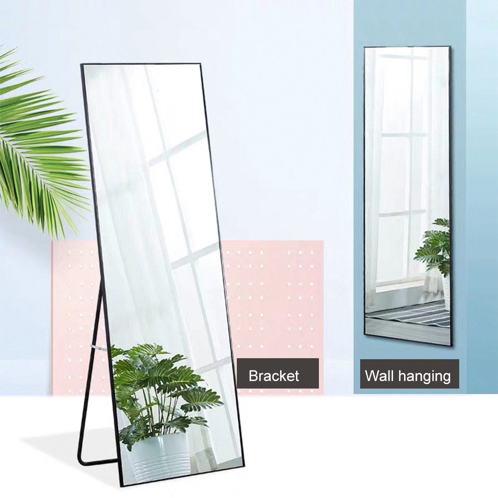 Simurq Ganzkörperspiegel Wandspiegel Standspiegel Alu Hartglas,stehend oder wandmontiert