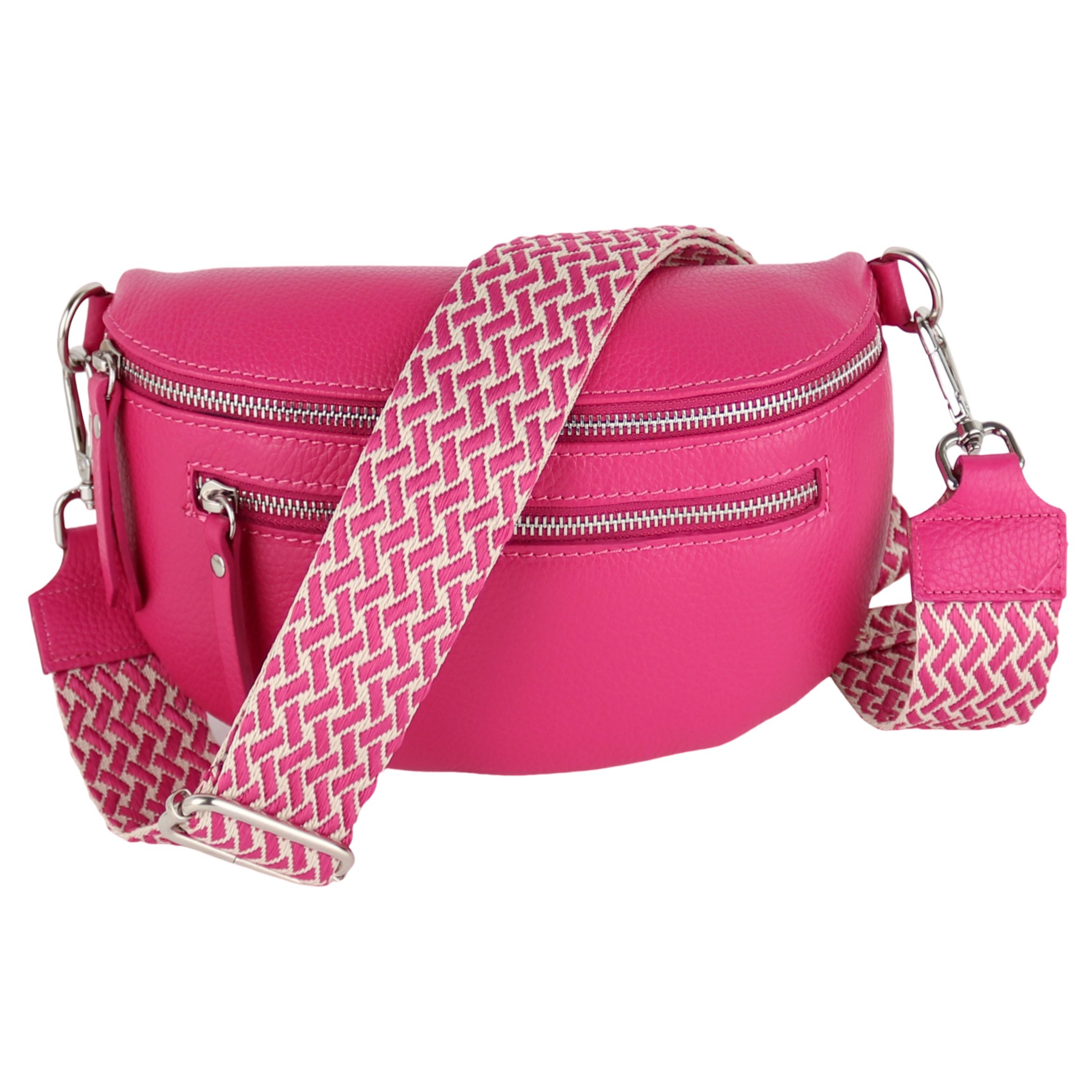 Bauchtasche Damen, Echtleder, Leder, Made in Italy, Umhängetasche, Brusttasche