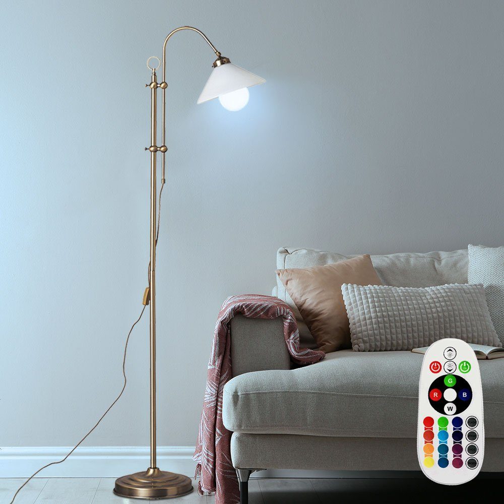 etc-shop LED Stehlampe, Leuchtmittel inklusive, Warmweiß, Farbwechsel, RGB LED Bogen Steh Leuchte Fernbedienung Stand Beleuchtung