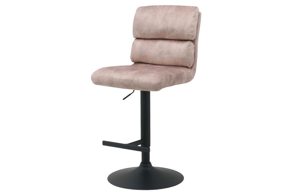riess-ambiente Barhocker COMFORT champagner beige/schwarz - Samt, Metall, höhenverstellbar (Einzelartikel, 1 St), Drehbarer Stuhl mit Lehne - ideal für Wohn- un – Bild 2 von 5