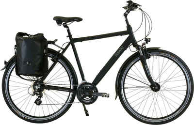 HAWK Bikes Trekkingrad »HAWK Trekking Gent Premium Plus Black«, 24 Gang microSHIFT