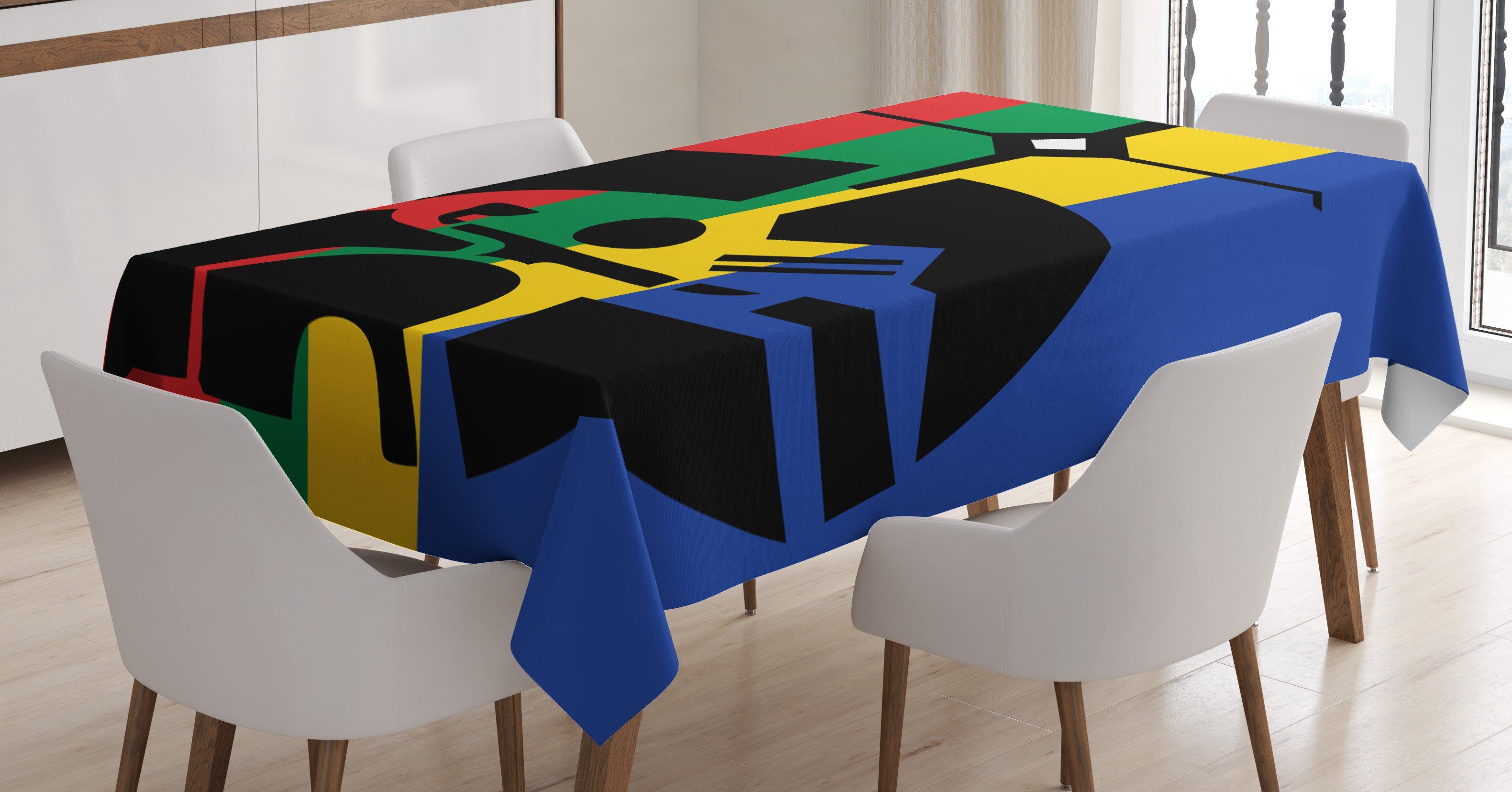 Abakuhaus Tischdecke Farbfest Waschbar Für den Außen Bereich geeignet Klare Farben, Stammes Abstrakt