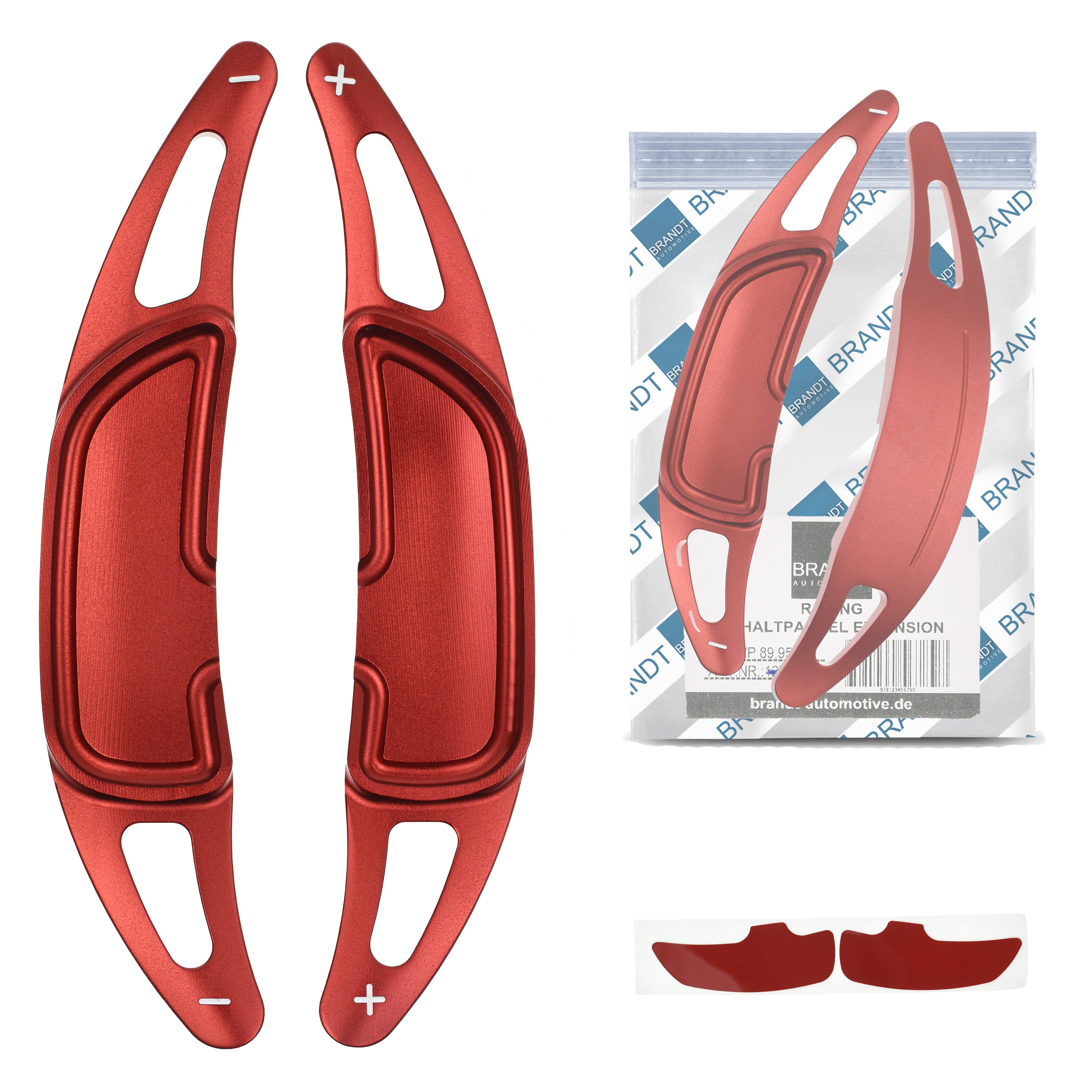 BRANDT AUTOMOTIVE Lenkeradapter Auto Lenkrad Schaltwippen Verlängerung SET Aluminium ROT, (2-tlg., für MERCEDES AMG W177 X117 X118 W205 C S205 A205 W213 S213 W217 X1)