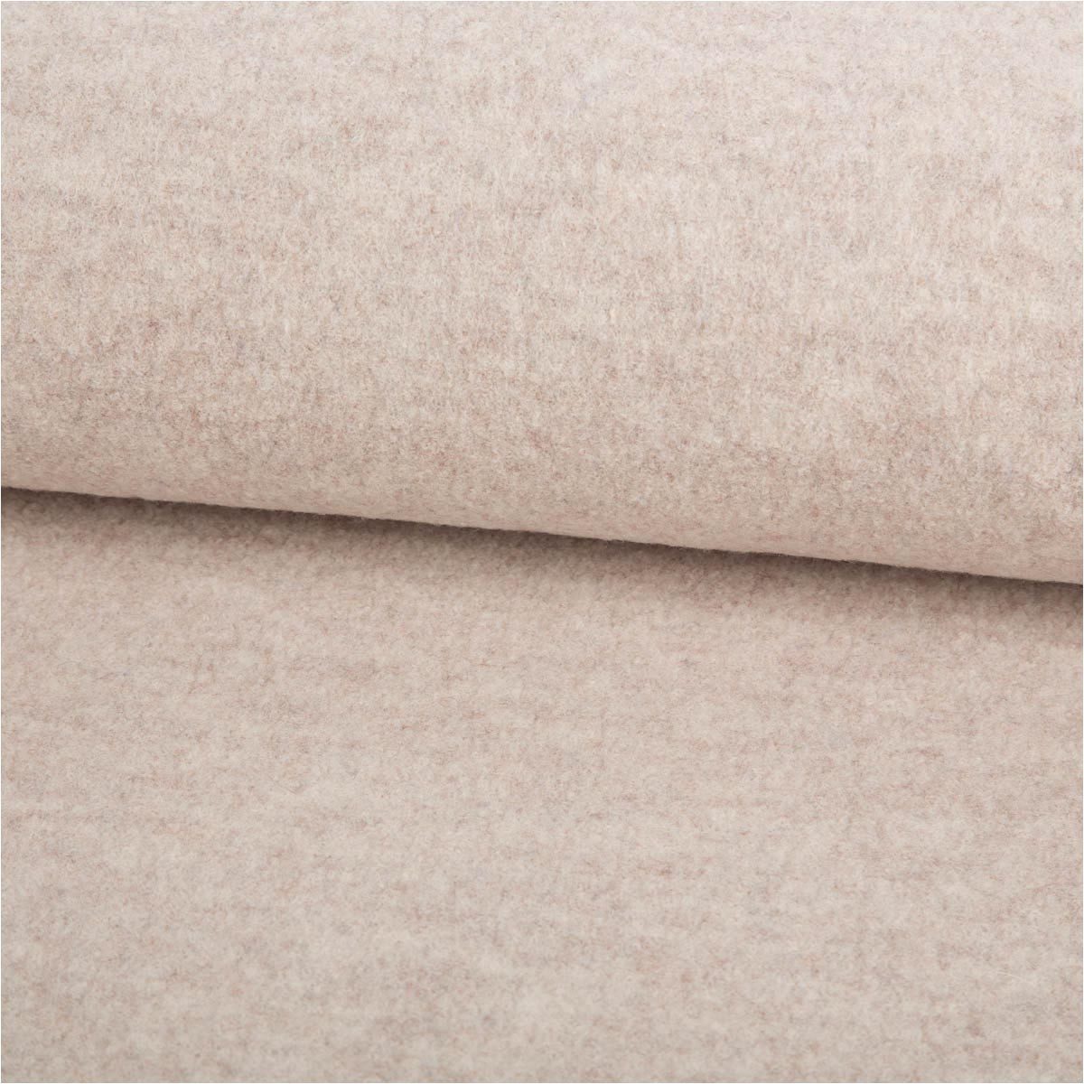 SCHÖNER LEBEN. Stoff Walkloden 100% Schurwolle wollweiß – 410 g/qm, 140 cm Breite, atmungsaktiv