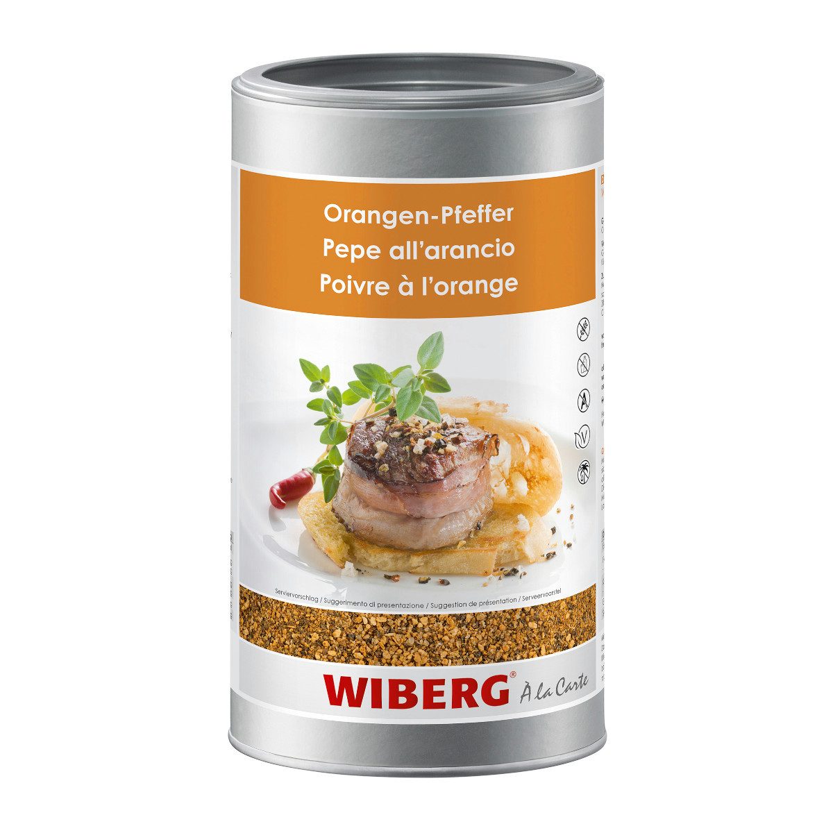 WIBERG Gewürz, Wiberg Orangen Pfeffer Würzmischung vielseitig grob Packung 770g
