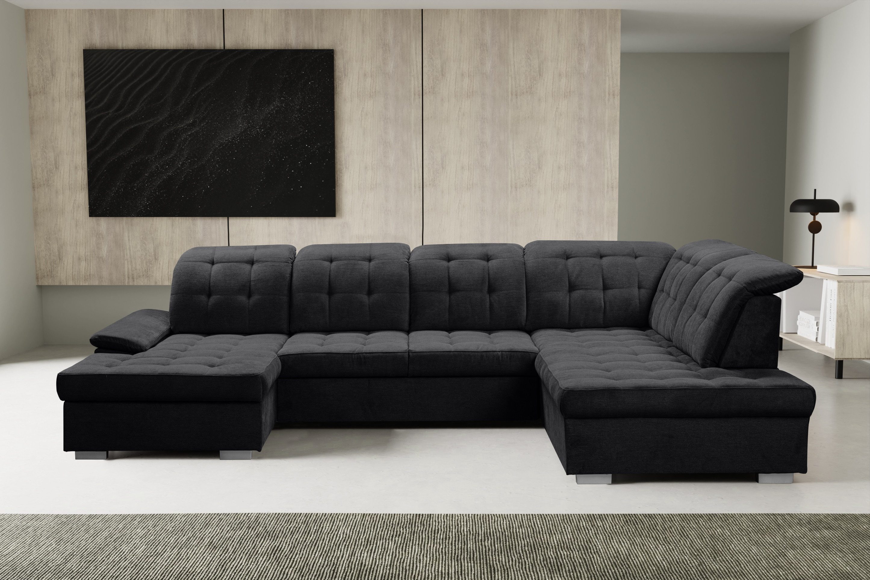 WERK2 Wohnlandschaft Kordula-New Multifunktion Couch, Breite 332cm, U-Form, günstig online kaufen