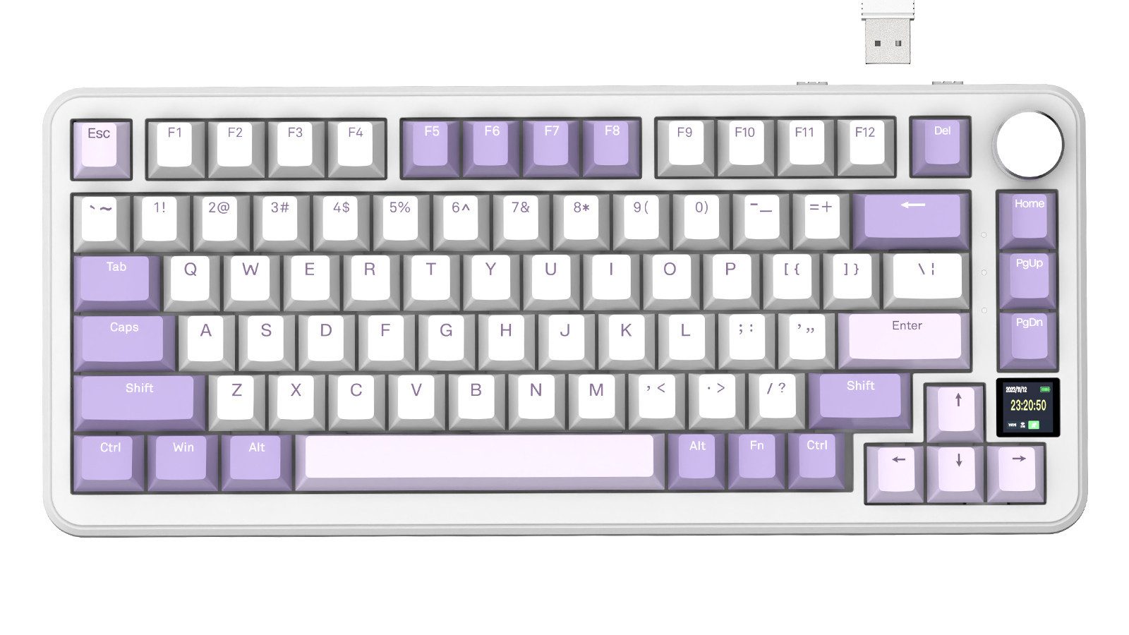 ATTACK SHARK X85PRO Mechanische Tastatur mit drei Modi,TFT-Bildschirm Gaming-Tastatur (75 % CNC-Knopf, 5-lagige Polsterung, Hot-Swap-Linearschalter, RGB)