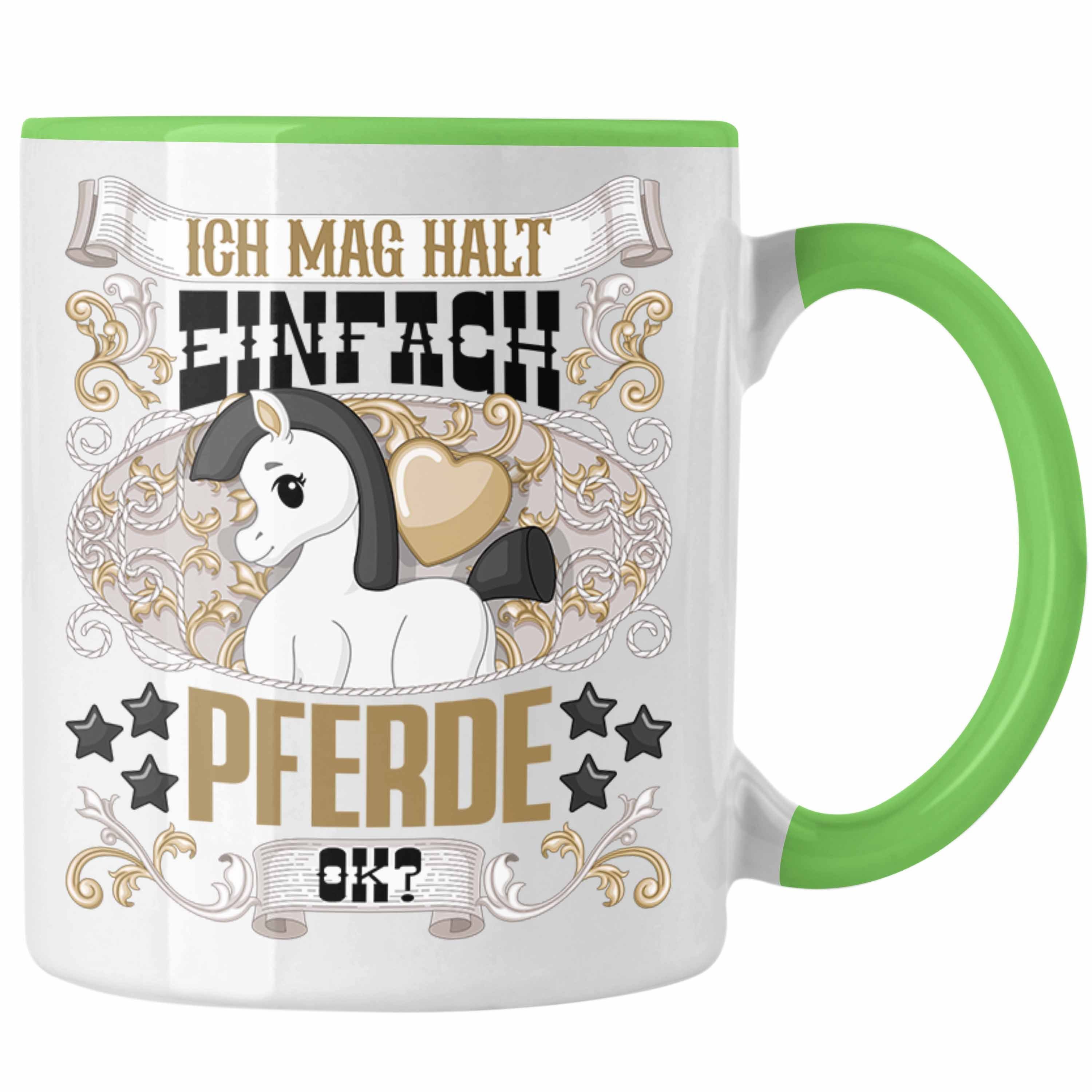 Trendation Tasse Trendation - Pferde Tasse Geschenk Pferde Besitzer Spruch Reiterin Ges Grün