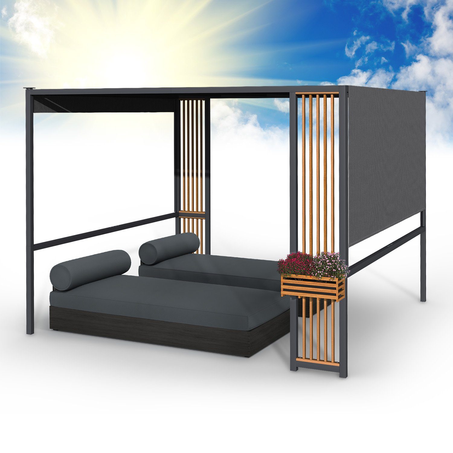 blumfeldt Pavillon »Valence Gazebo 3x3 m UV50+ wasserabweisend LED