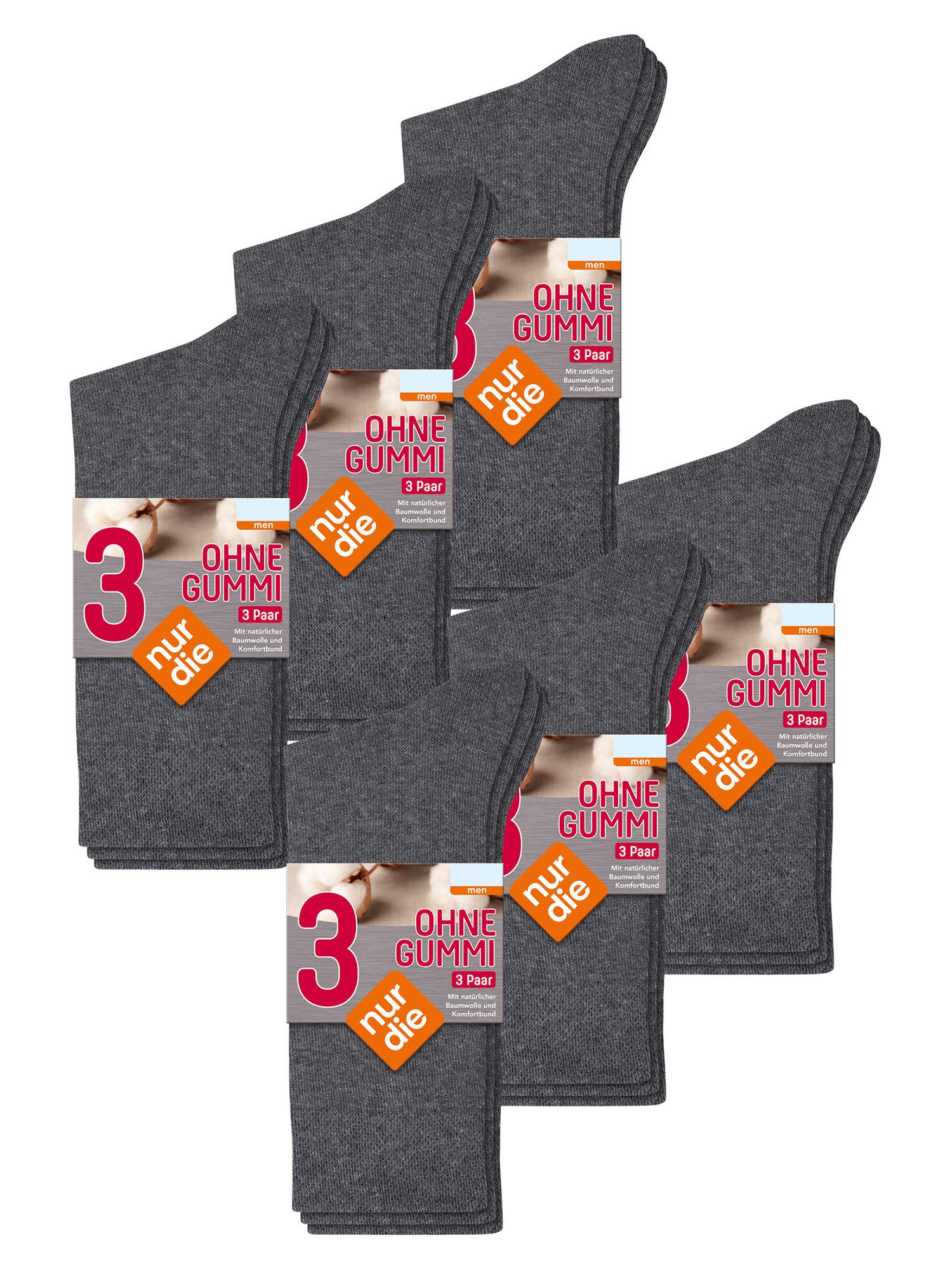 Nur Die Freizeitsocken Ohne Gummi kein einengender Bund (18-Paar) Männer Multipack Mehrpack