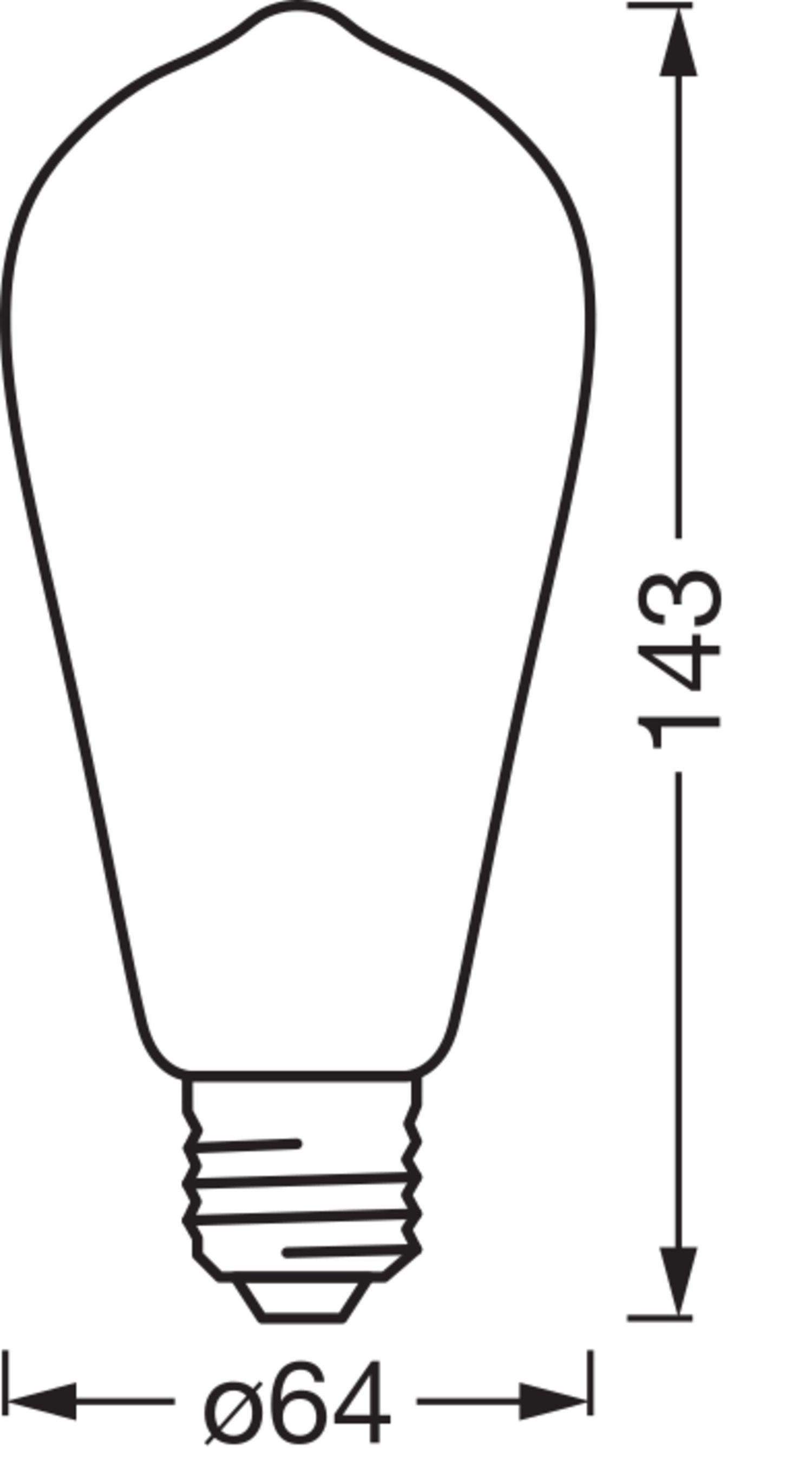 Licht-Erlebnisse LED-Leuchtmittel LAMP, E27, Warmweiß, Edison Lampe E27 Smart 2700 K 806 lm warmweiß dimmbar via App