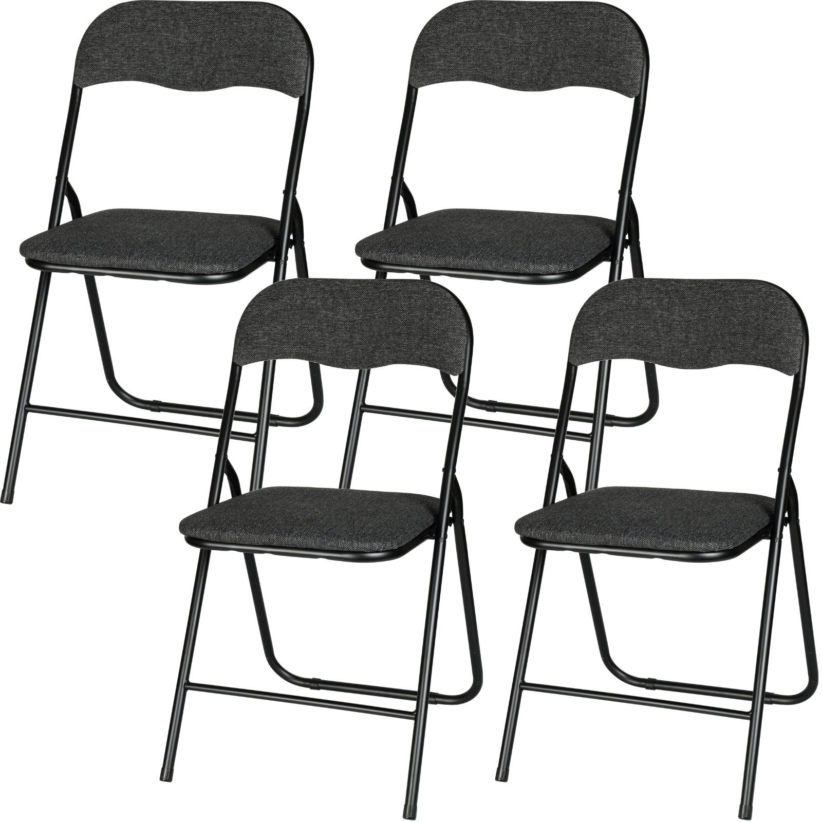 Koopman Klappstuhl Faltstuhl Gästestuhl Besucherstuhl 79x43x47cm Schwarz 4e günstig online kaufen