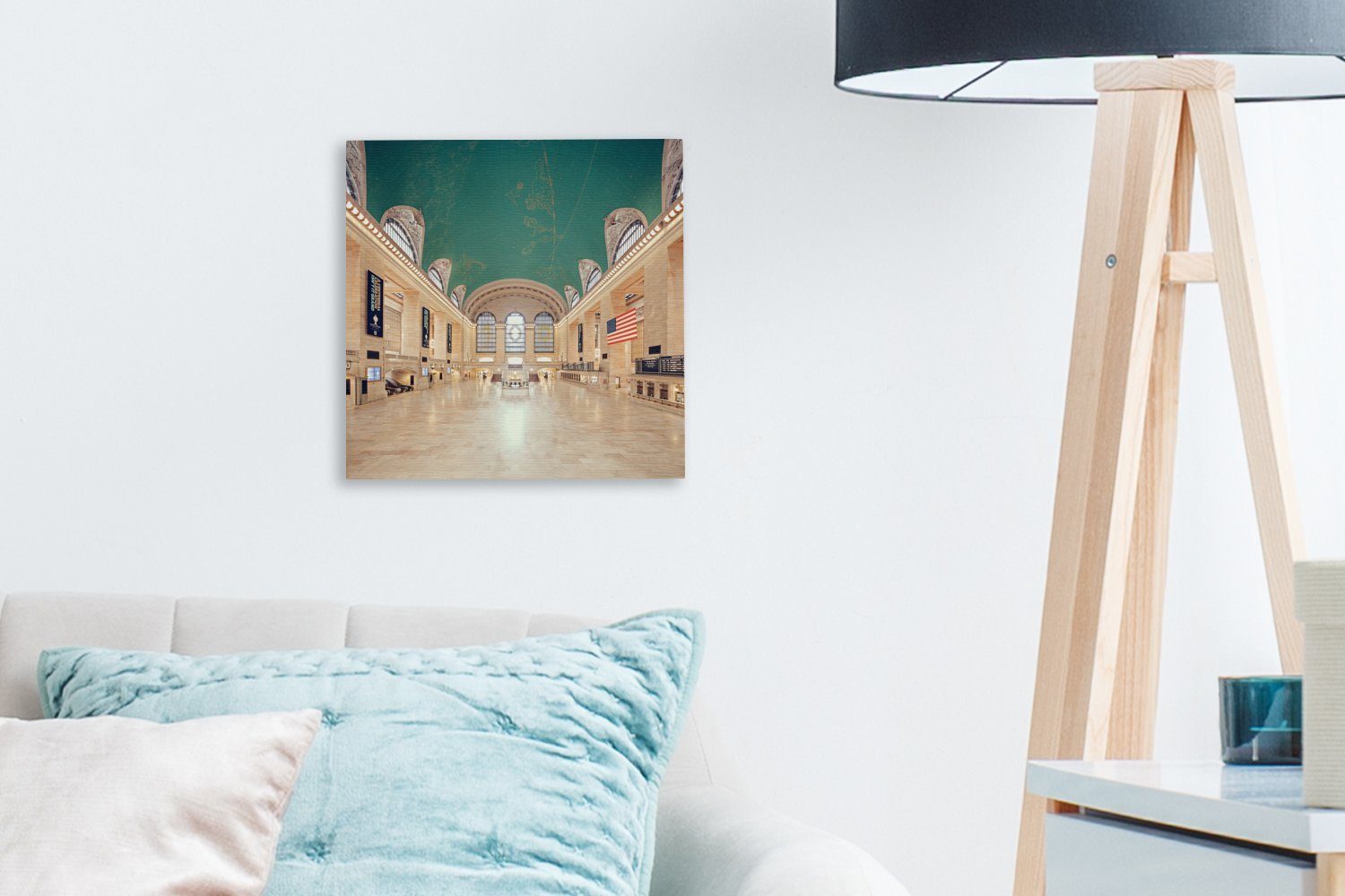 OneMillionCanvasses® Leinwandbild New York - Leinwand Wohnzimmer - Bilder (1 für Schlafzimmer Zug, St), Bahnhof