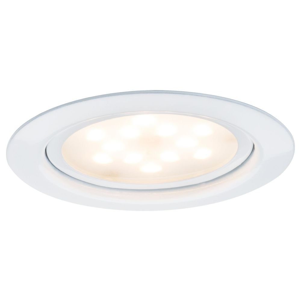 Paulmann LED Einbauleuchte LED Möbel Einbauleuchte in Weiß 65mm, keine  Angabe, Leuchtmittel enthalten: Ja, fest verbaut, LED, warmweiss,  Einbaustrahler, Einbauleuchte, Möbel