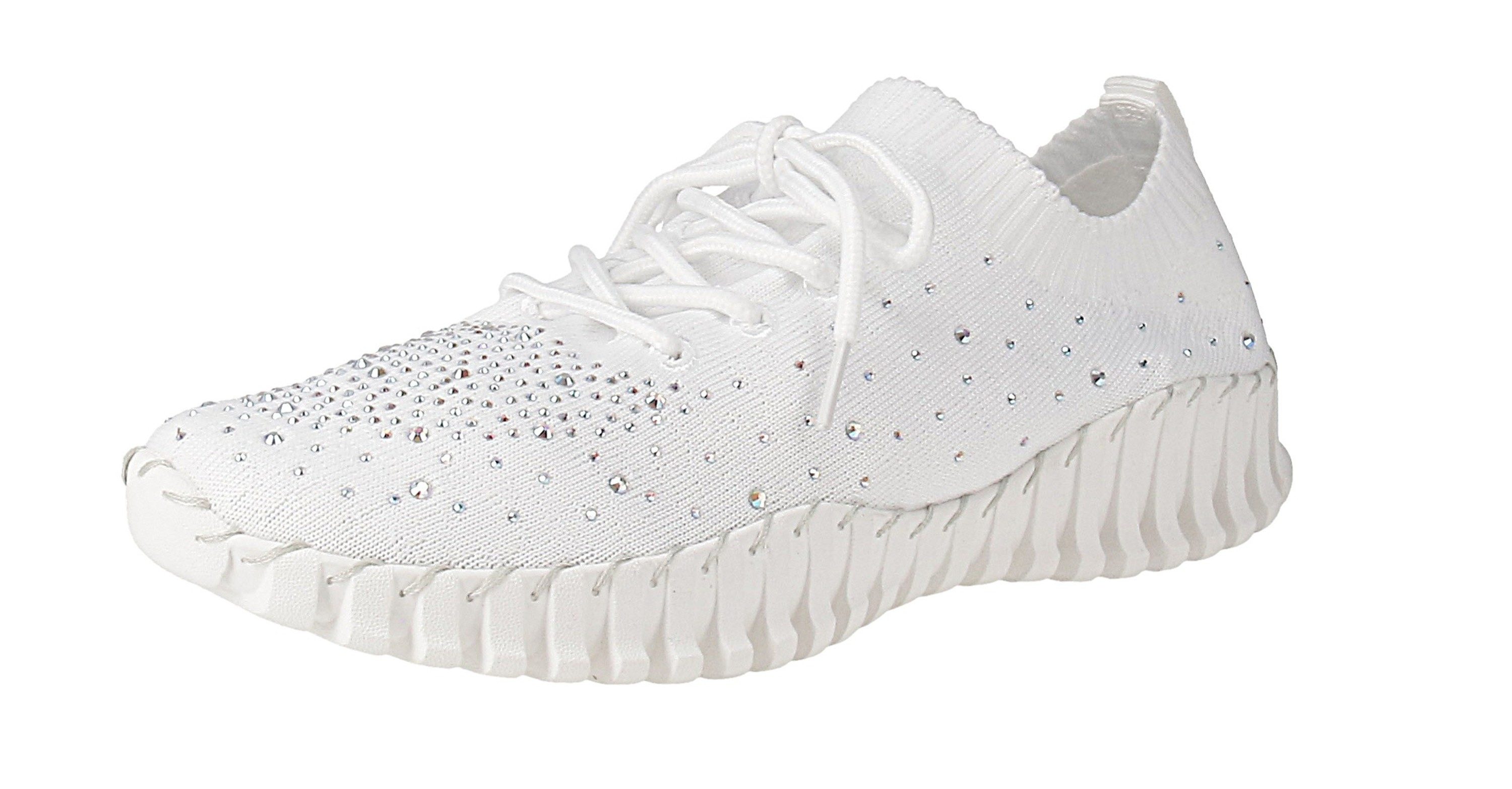 BERNIE MEV Bernie Mev Gravity Crystals - Damen Sneaker - White Sneaker