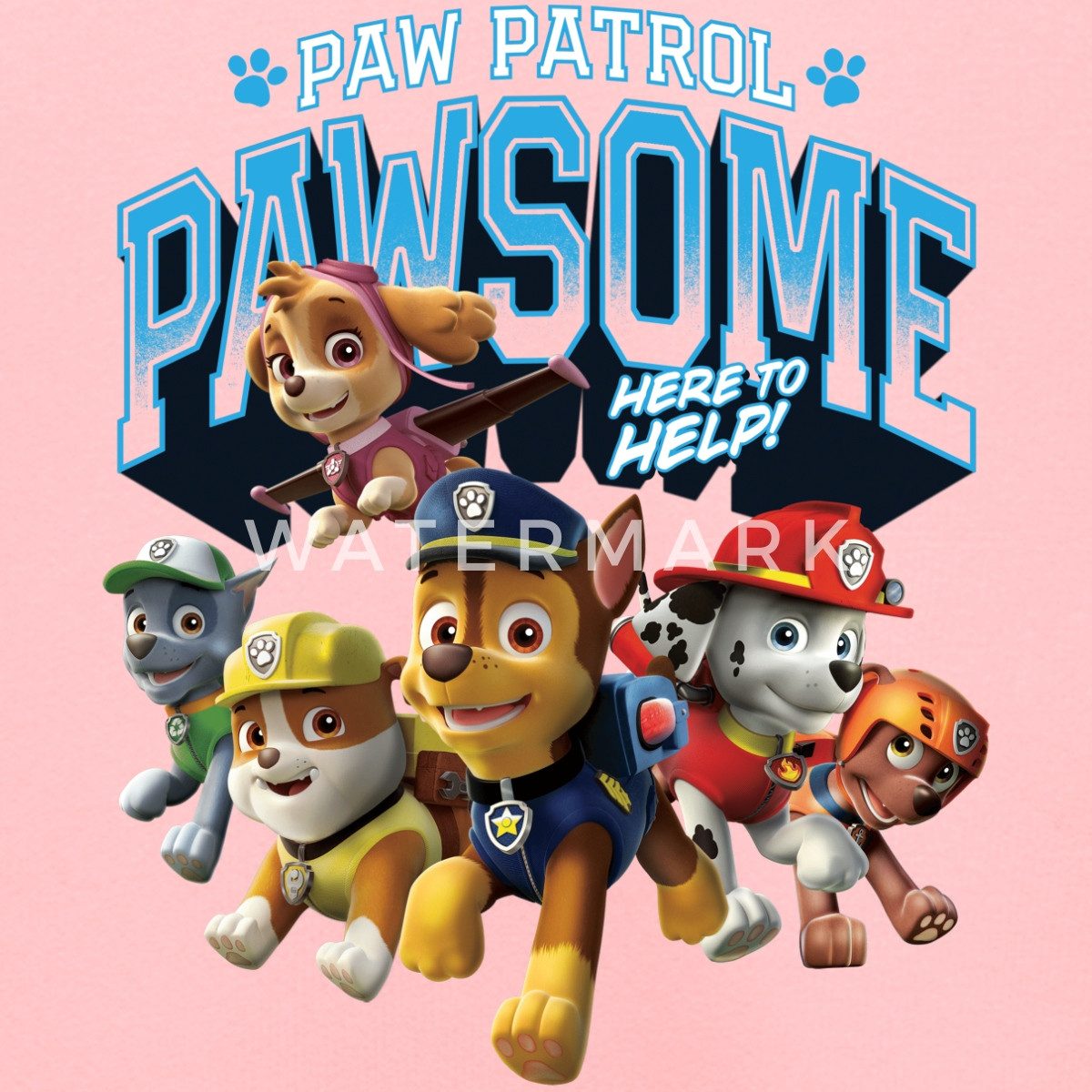 Spreadshirt Sweatshirt Paw Patrol Pawsome Here To Help Spruch Blau Kinder Premium Pullover (1-tlg)