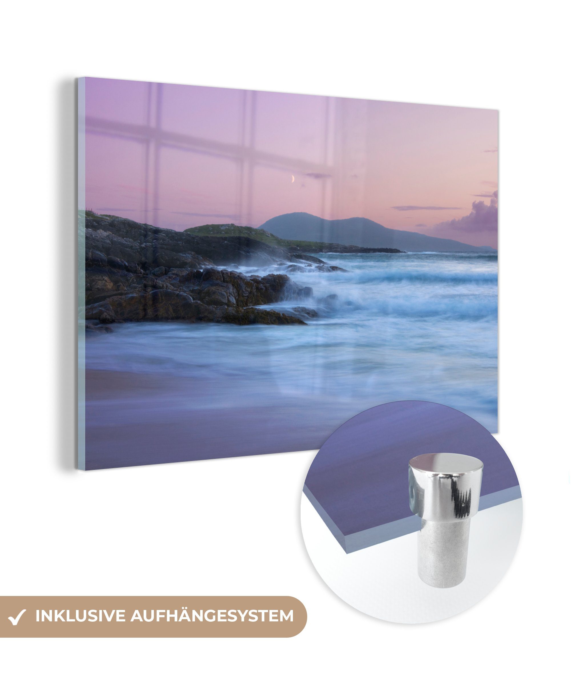 MuchoWow Acrylglasbild Felsen am Bowman Beach, (1 St), Acrylglasbilder Wohnzimmer & Schlafzimmer