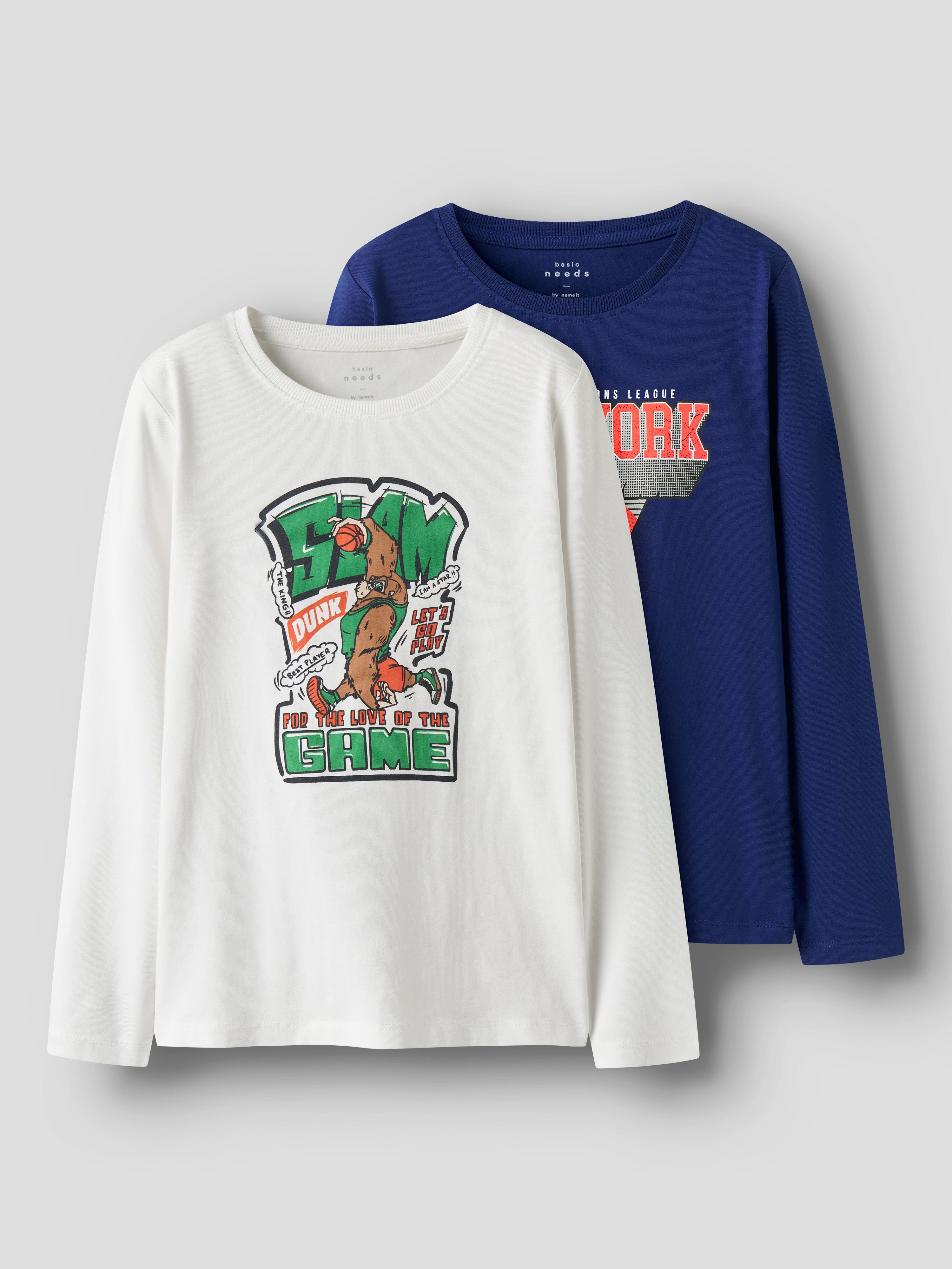 Name It Langarmshirt NKMVUX 2P LS TOP (Packung, 2-tlg)