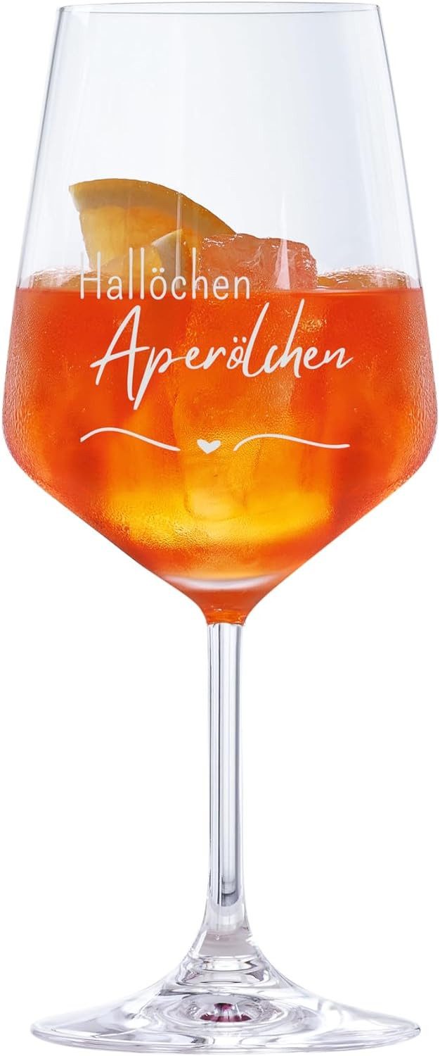 EKM Living Cocktailglas Spiegelau Style Aperol Glas 630ml mit Gravur Hallöchen Aperölchen