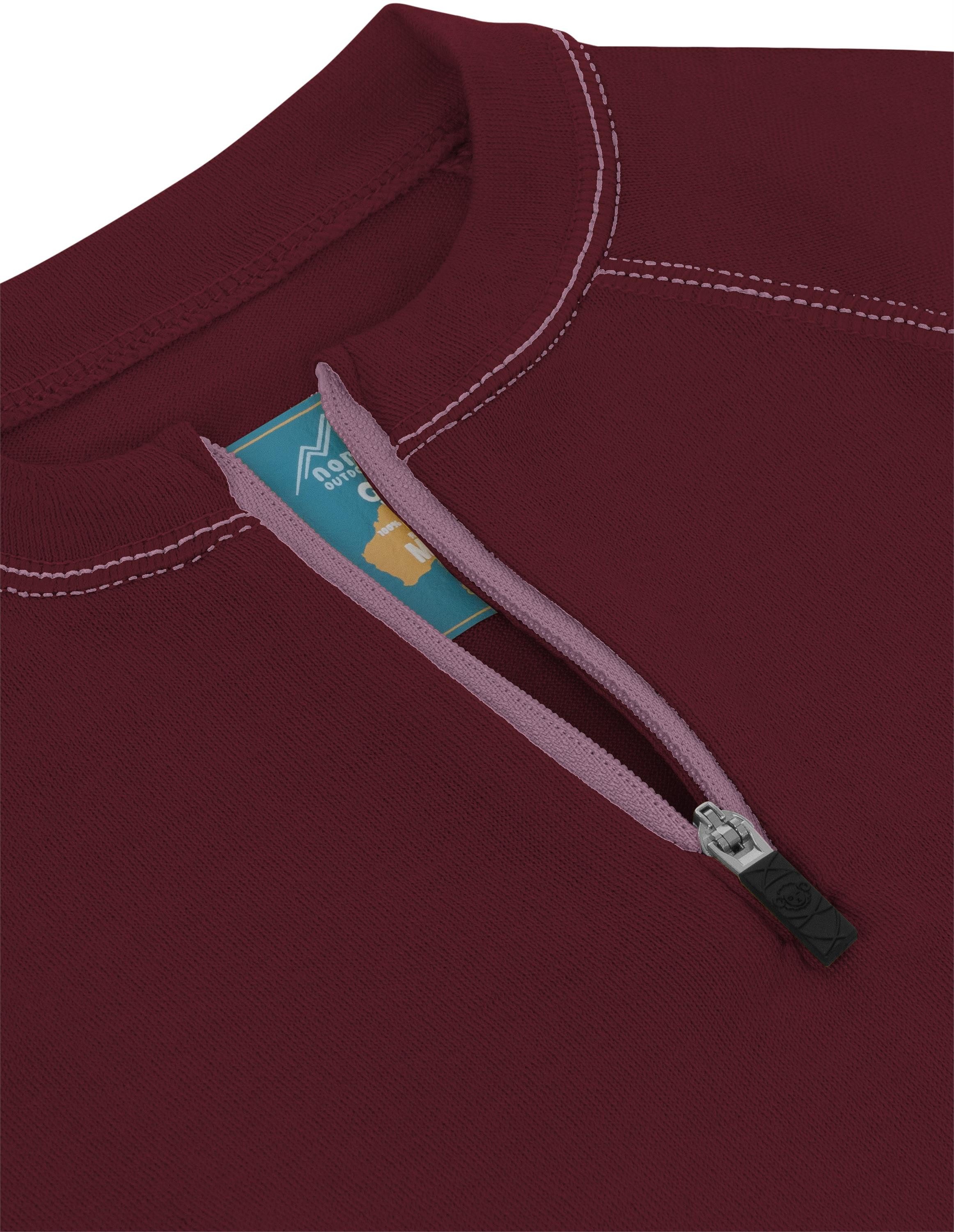 normani Funktionsshirt Kinder Merino Langarm mit 1/4 Zipper Nyapari Pullover mit Zip Skipullover aus 100 % Merinowolle