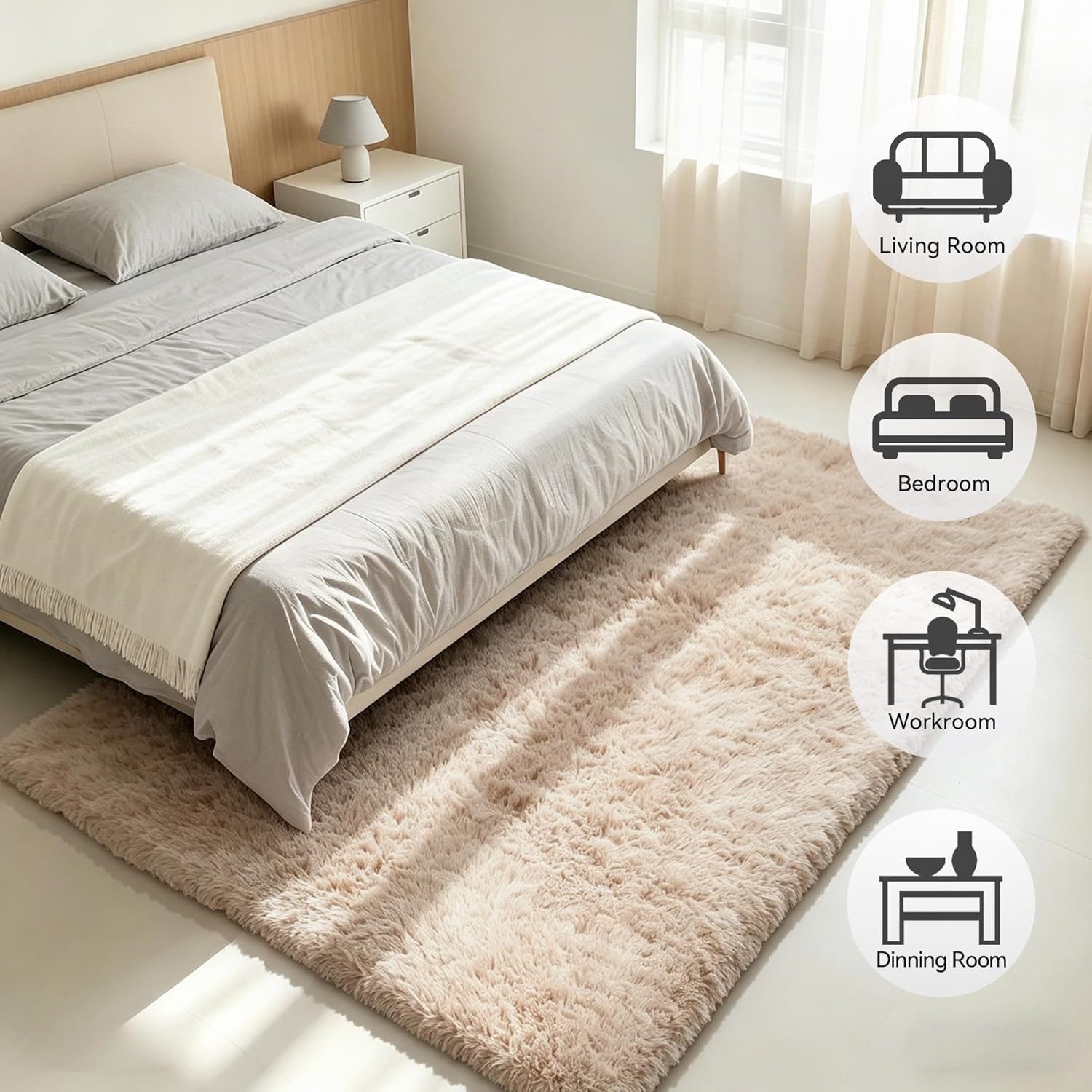 MCC direct Hochflor-Teppich Hochflor-Teppich – luxuriöser Flauschteppich - 7 Größen & 7 Farben – Bild 3 von 4