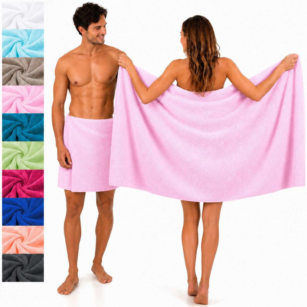 Betz Saunatuch 2 Stück Saunatücher Palermo 80x200 cm Badetuch Strandtuch, 100% Baumwolle (Set, 2-St)