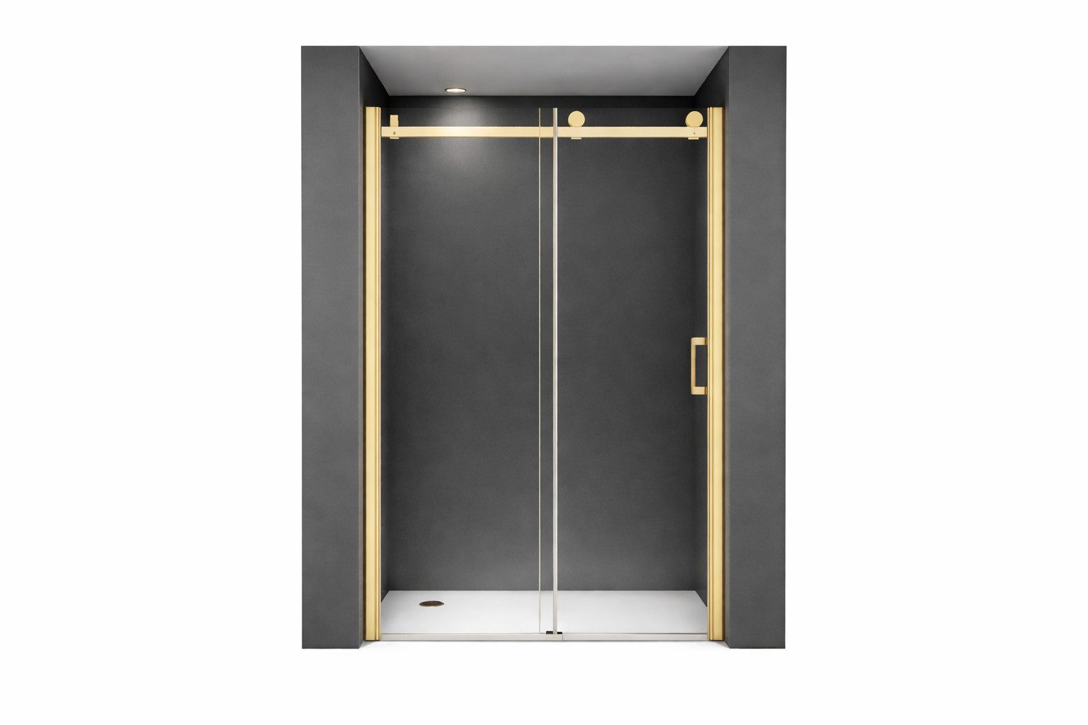 BuyLando.Shop Dusch-Schiebetür Glaswerk Westfalen- Viktoria 150x195cm Nischentür/Schiebetür-Gold, 150x195 cm, Glas