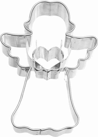 Birkmann Ausstechform Engel mit Herz, Edelstahl, 7 cm x 6 cm x 2,5 cm