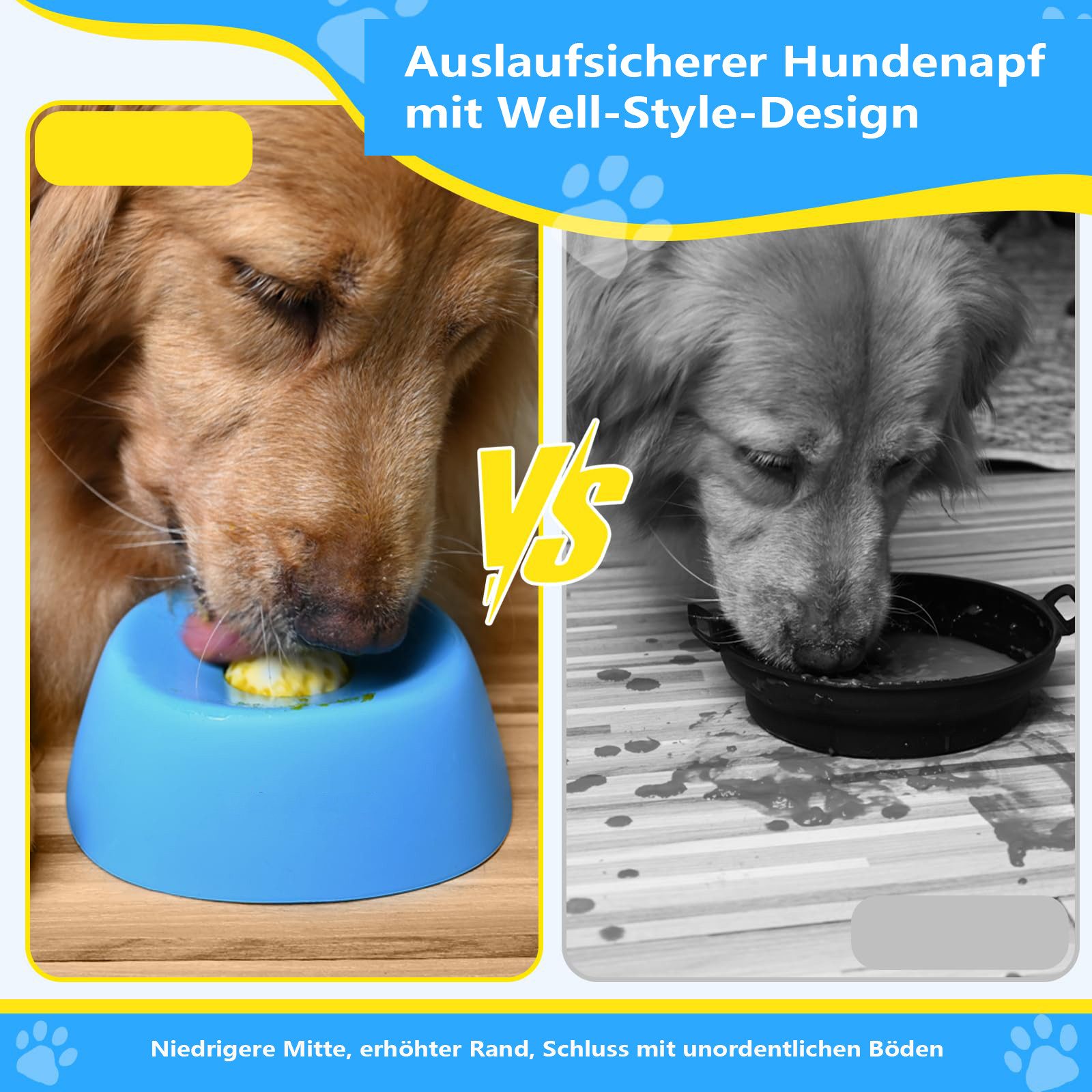 Ledander Futternapf Langsam fressender Hundenapf,geeignet flüssige Leckerlis,rutschfest, Geeignet für große, mittlere & kleine Hunde – für Brühe oder Joghurt