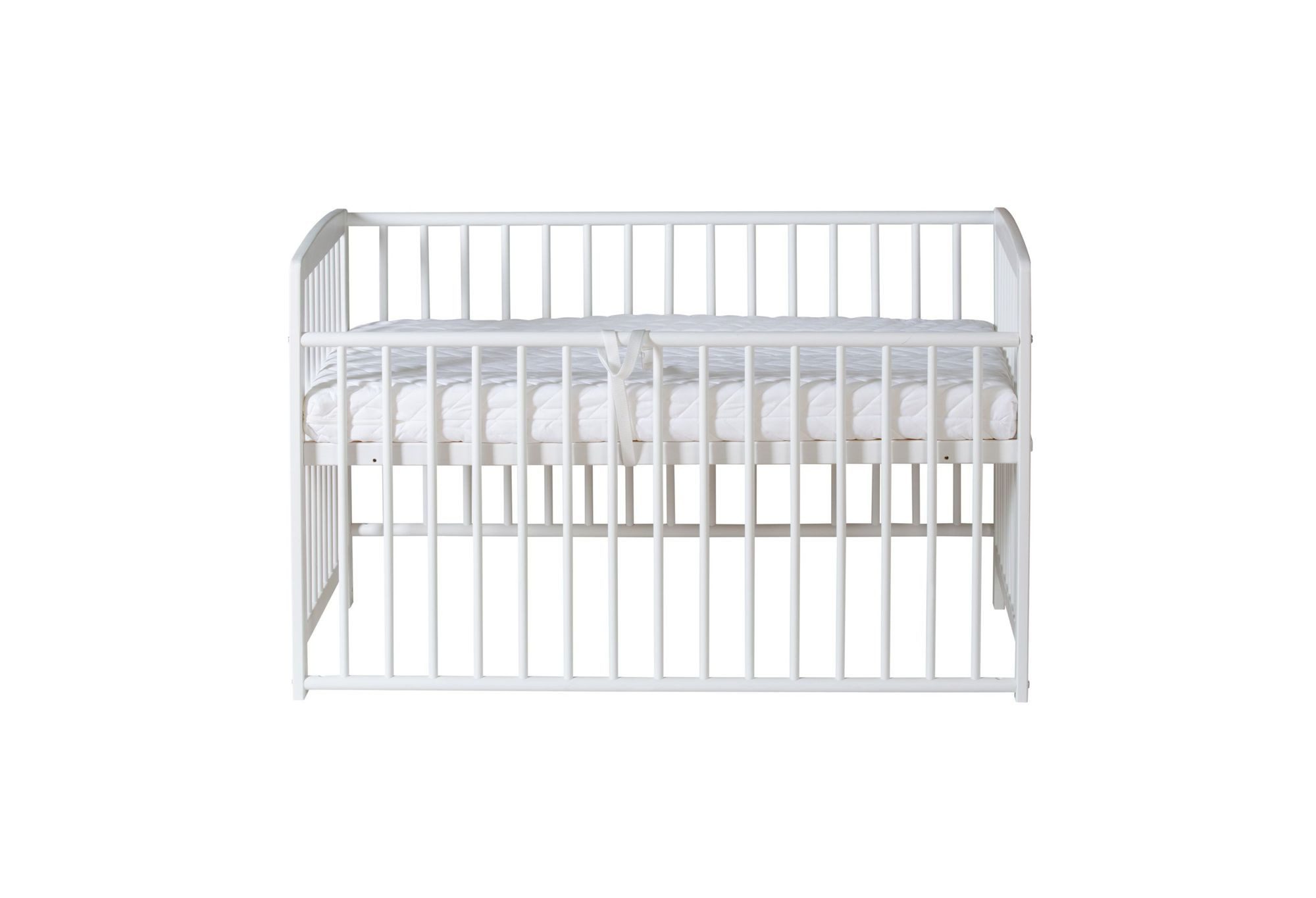 Schardt Beistellbett Beistellbett Micky weiß 60x120 cm, stufenlos höhenverstellbar, herausnehmbare Schlupfstäbe