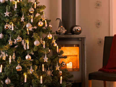 KONSTSMIDE LED-Christbaumkerzen, 25-flammig, LED Baumkette, Topbirnen, One String, 25 warm weiße Dioden