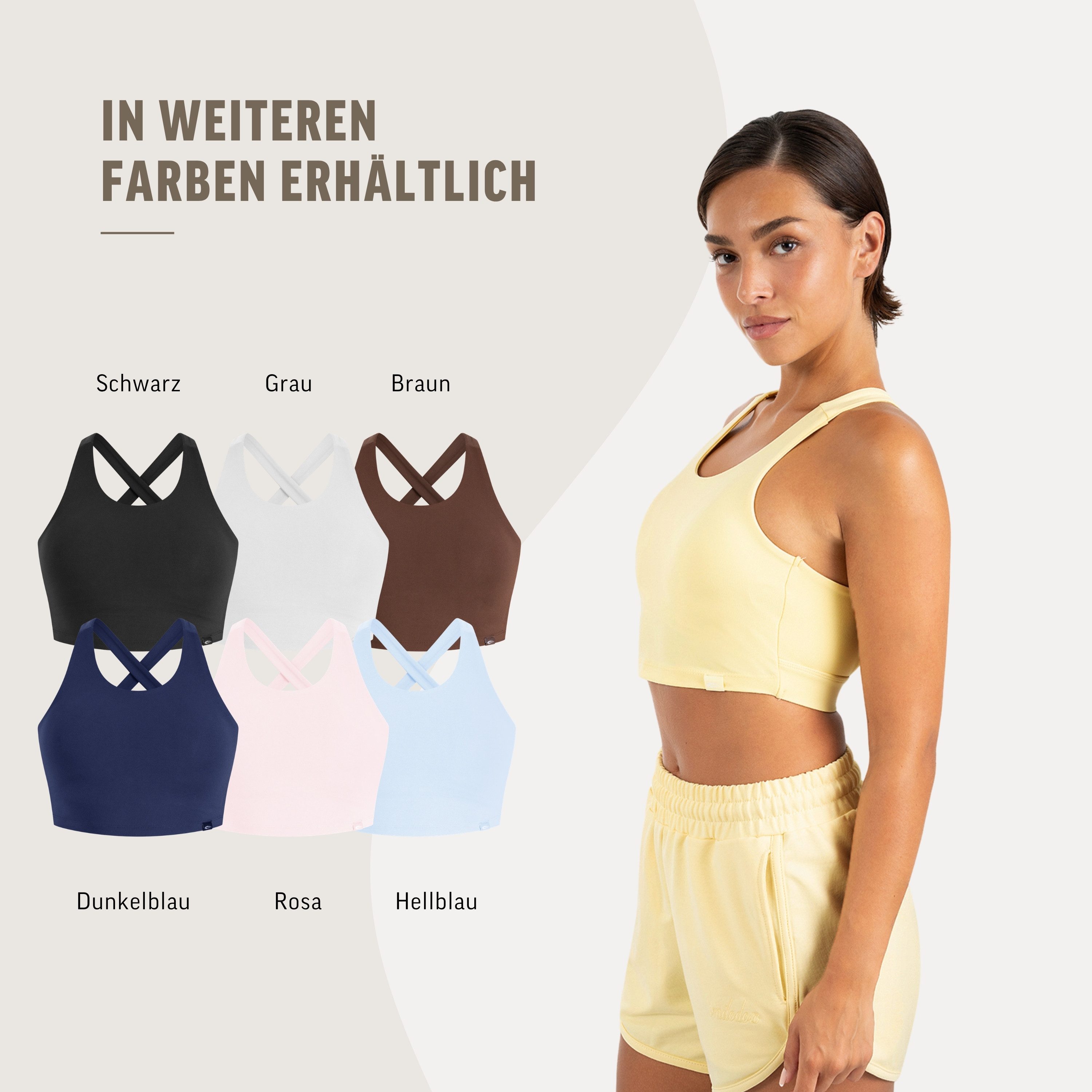 Smilodox Sport-BH Sorea Damen, Gym-BH, Shaped Fit, Medium Support, für Fitness & Yoga Stretch, Shaping, Rundhals, Bewegungsfreiheit, elastisch – Bild 4 von 5