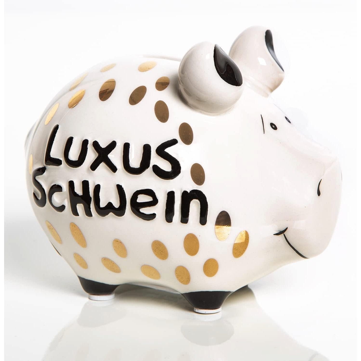 Logbuch-Verlag Dekofigur Edles Sparschwein LUXUSSCHWEIN weiß schwarz Gold günstig online kaufen