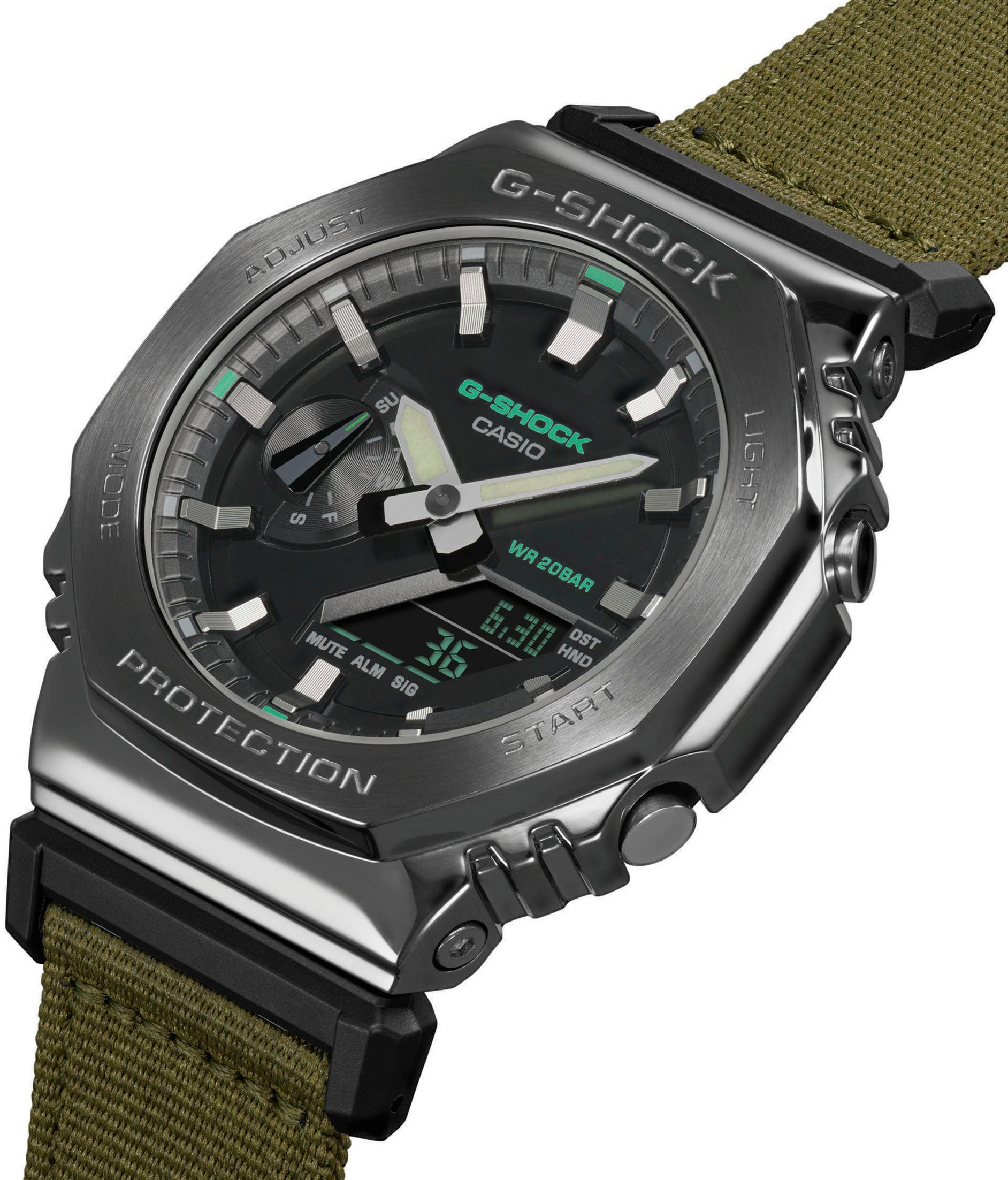 CASIO G-SHOCK Chronograph GM-2100CB-3AER, Quarzuhr,Armbanduhr,Herrenuhr,digital, bis 20bar wasserd.Textilarmband