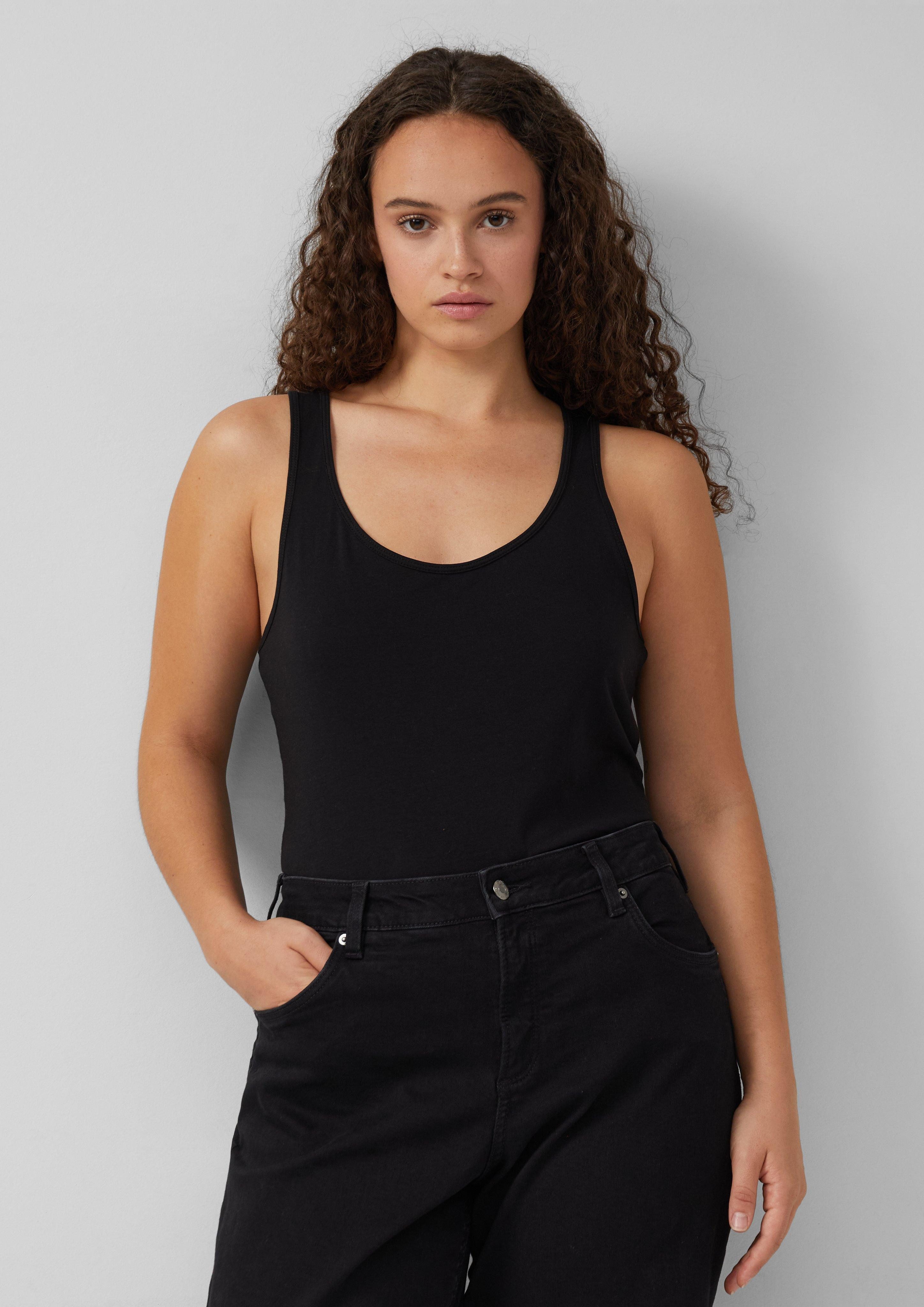 QS Kurzarmshirt Top aus Baumwolljersey günstig online kaufen