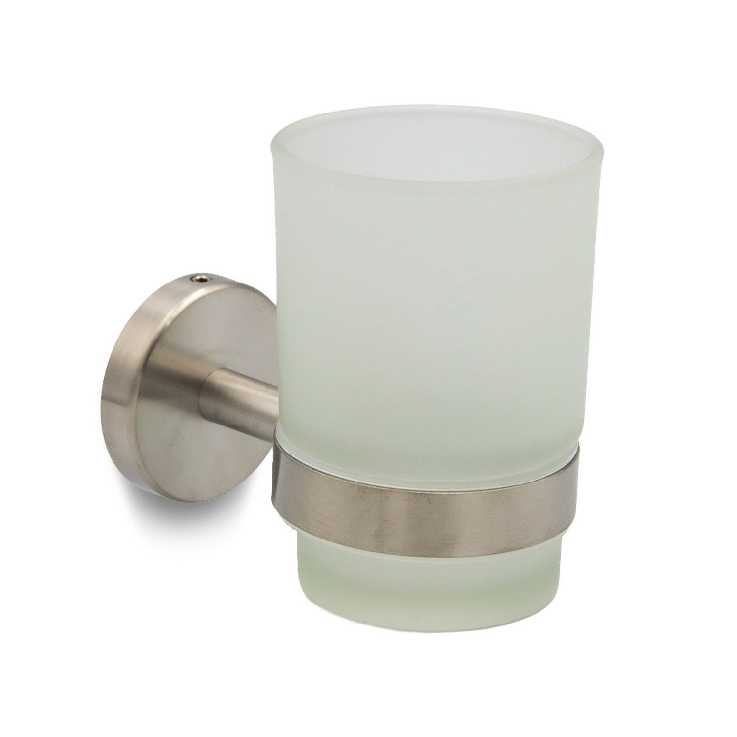 Feridras Zahnbürstenhalter Zahnbürstenhalter aus Edelstahl und Glas höhenverstellbare Montage