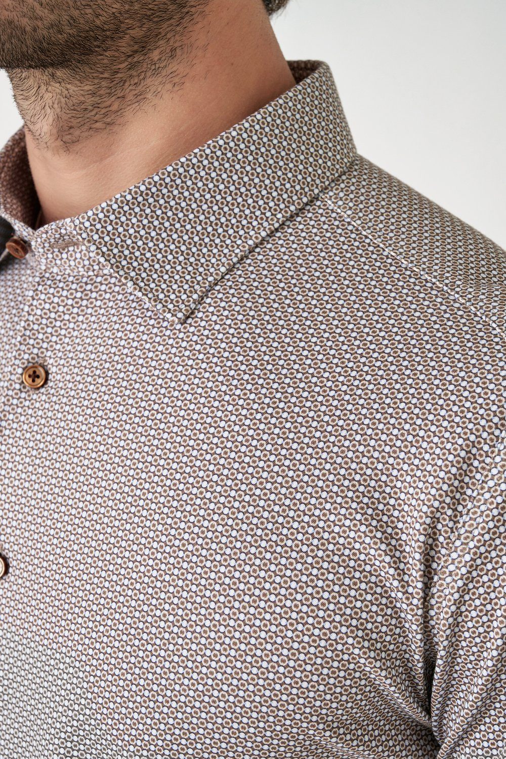 DESOTO Langarmhemd Jerseyhemd Casual Kent
