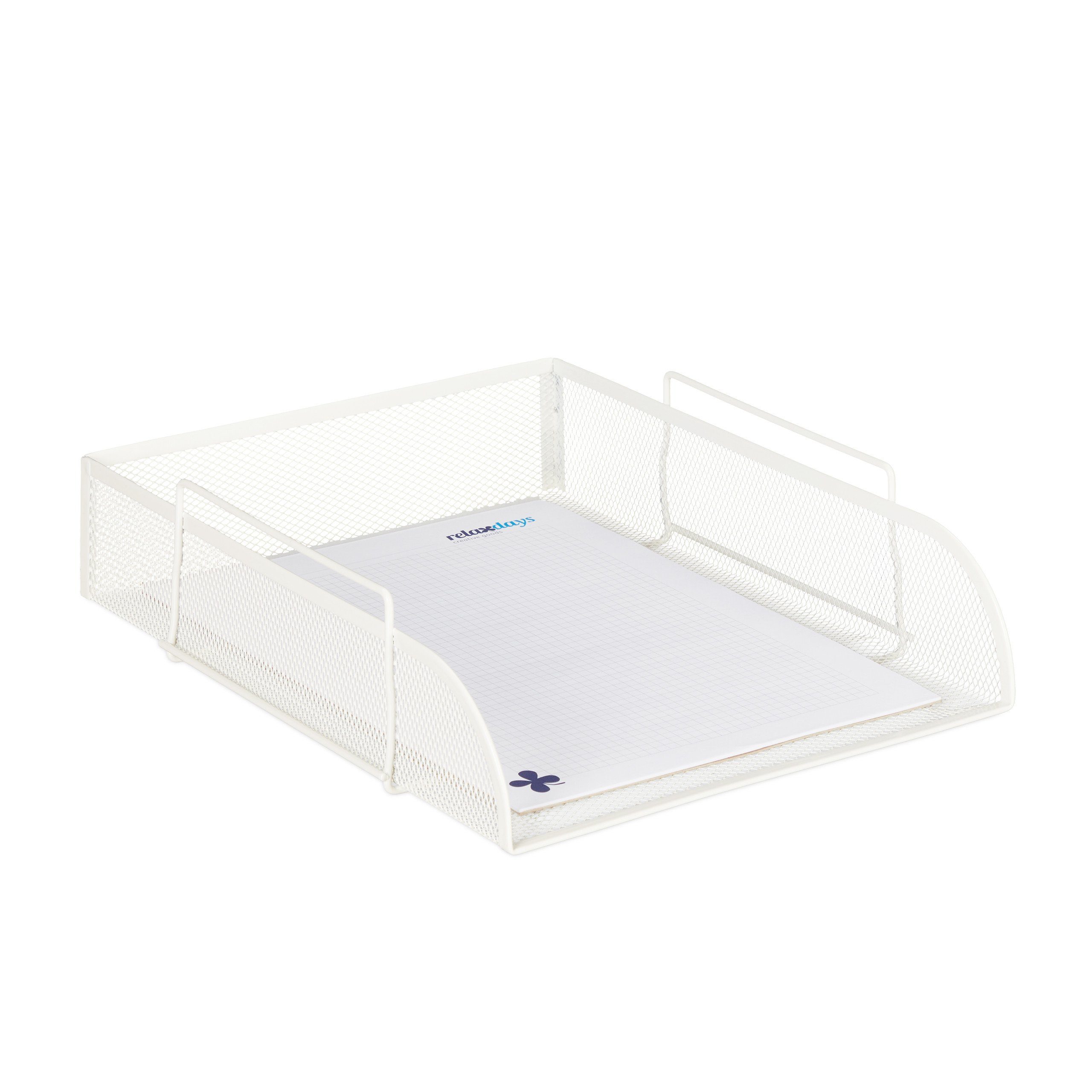 relaxdays Briefablage 3 x Dokumentenablage stapelbar