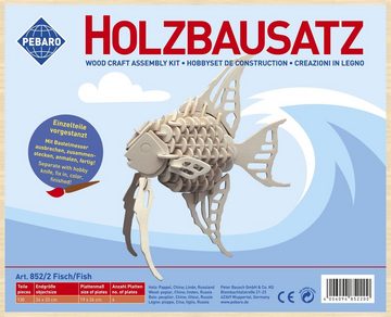 Pebaro 3D-Puzzle Holzbausatz Fisch, 852/2, 130 Puzzleteile