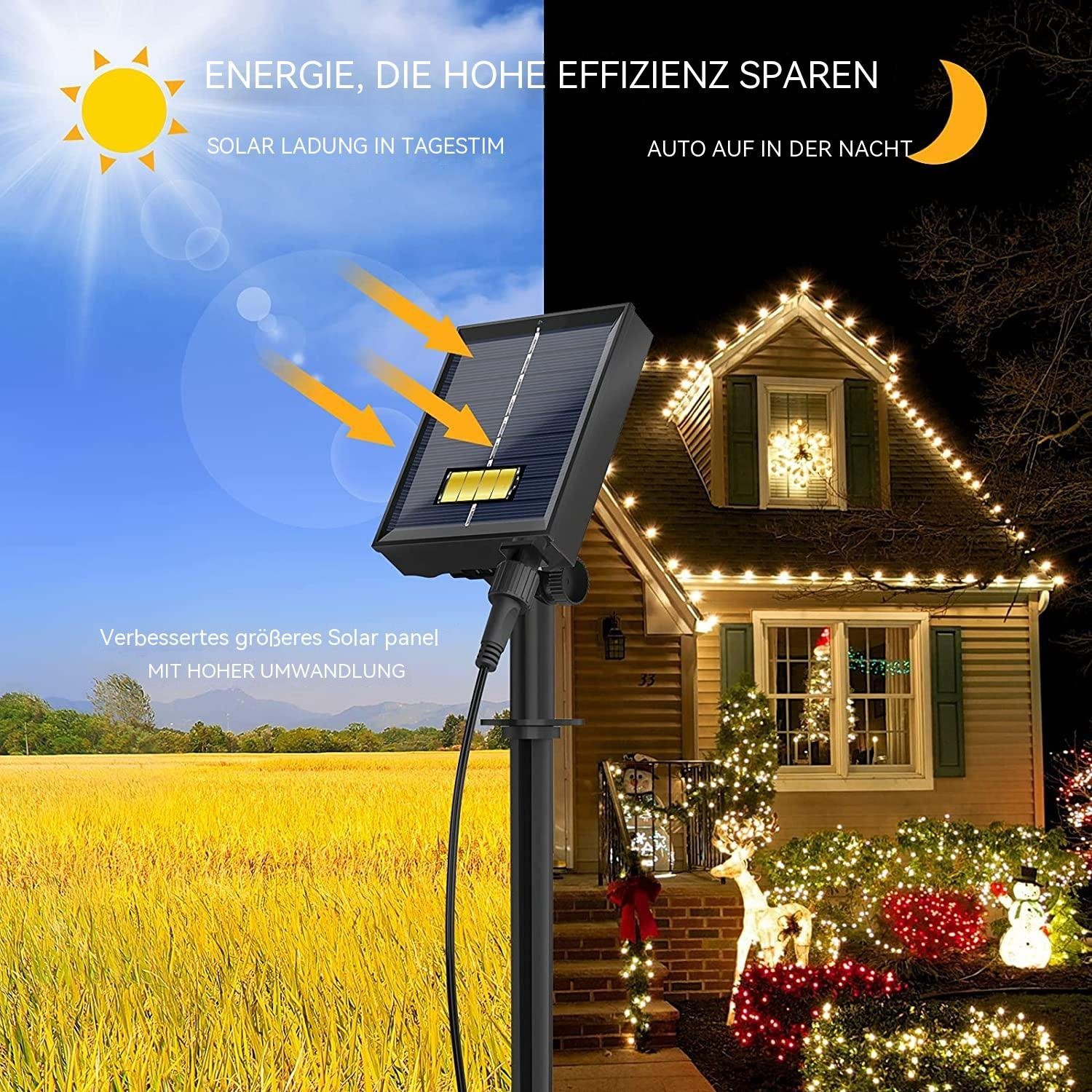 300 LED Lichterkette Timer Solar GelldG 30M LED-Lichterkette Modi LED Fernbedienung 8
