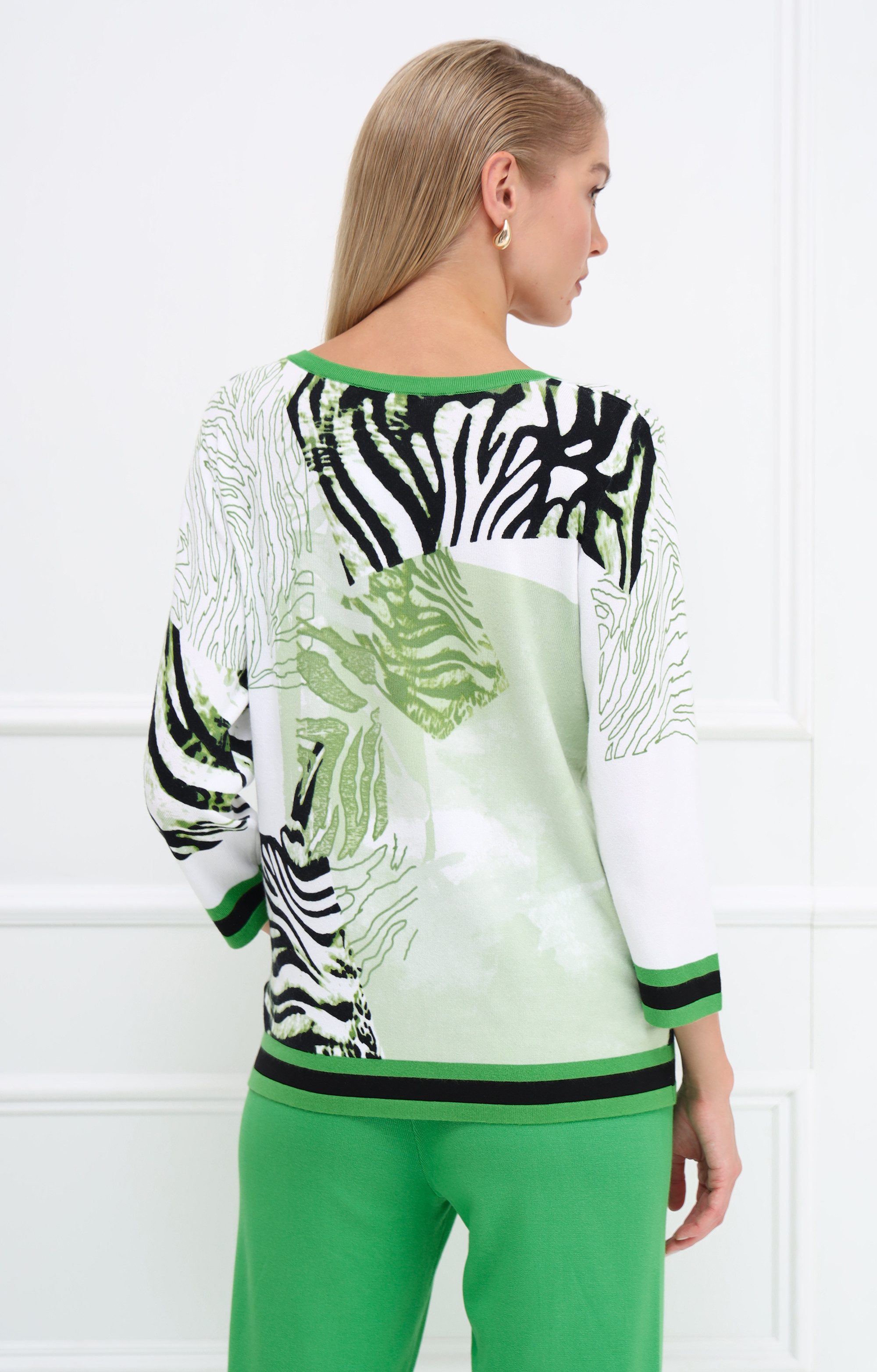 Passioni Strickpullover mit abstraktem Animal-Print günstig online kaufen