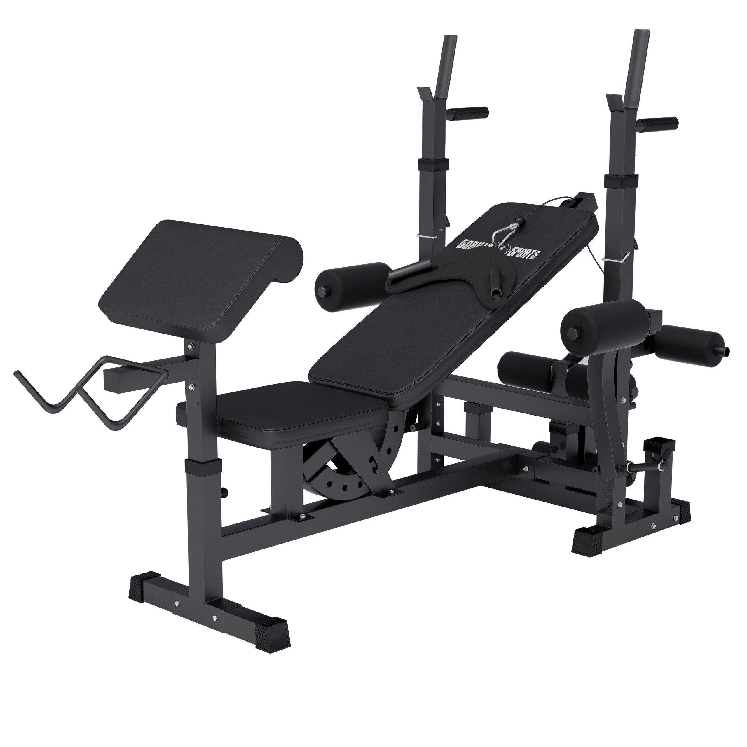 GORILLA SPORTS Hantelbank Kraftstation Universal Weiß und Schwarz, (1-tlg)