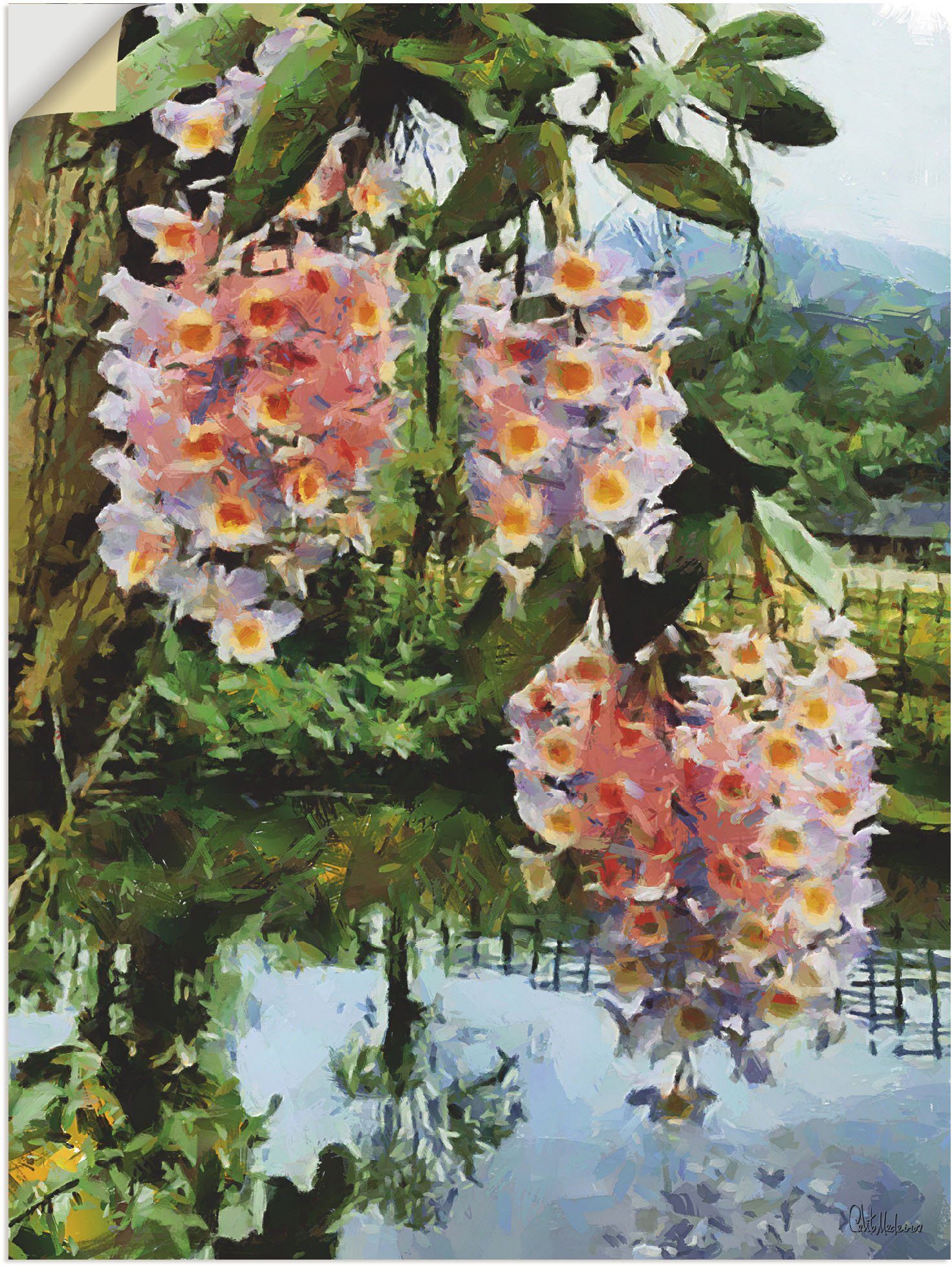 in (1 Blühender Leinwandbild, Größen St), Baumbilder Alubild, als Artland II, oder versch. Wandbild Poster tropischer Wandaufkleber Baum