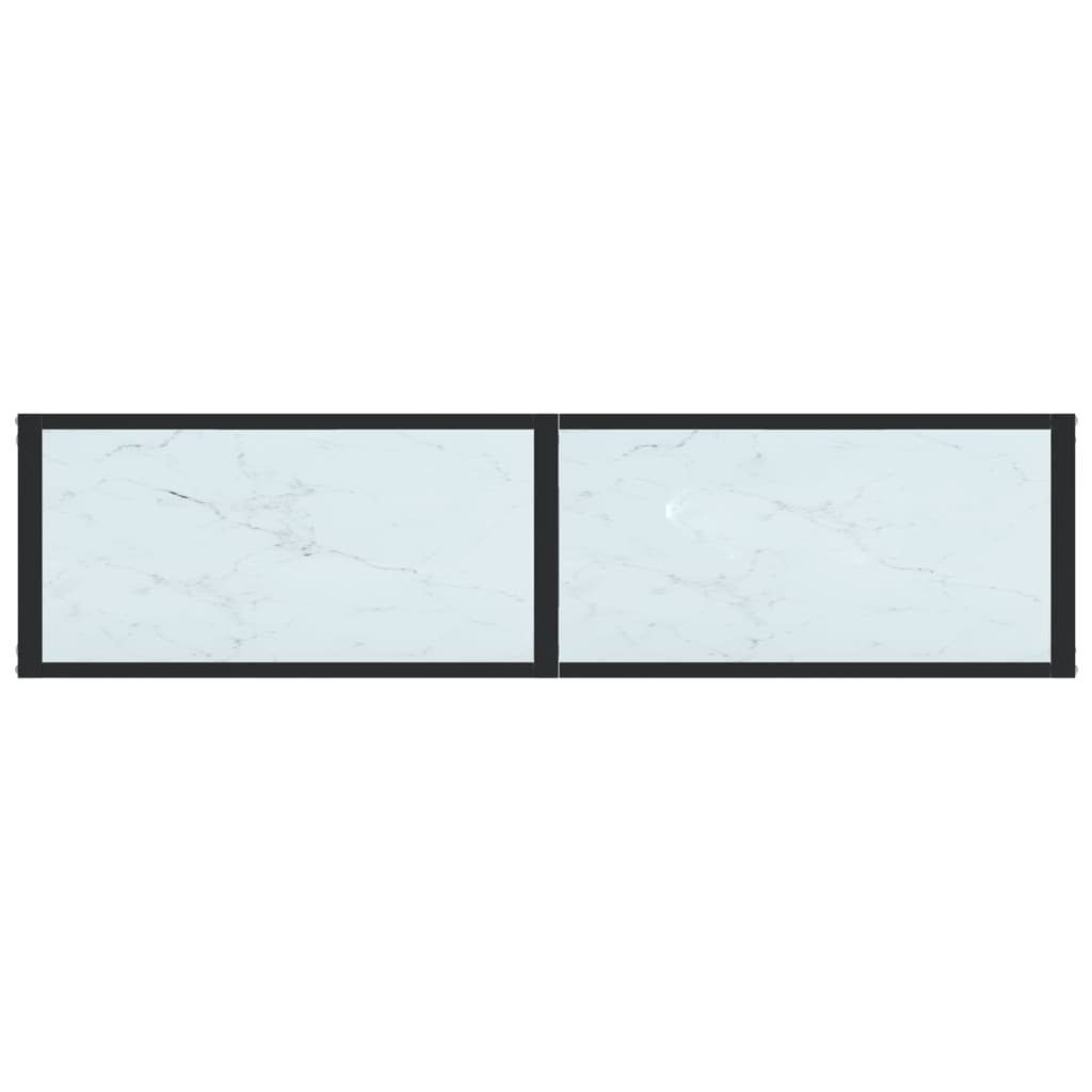 | cm Marmor-Weiß 140x35x75,5 Hartglas Konsolentisch (1-St) Weiß Marmor-Weiß vidaXL Marmor-Optik Beistelltisch