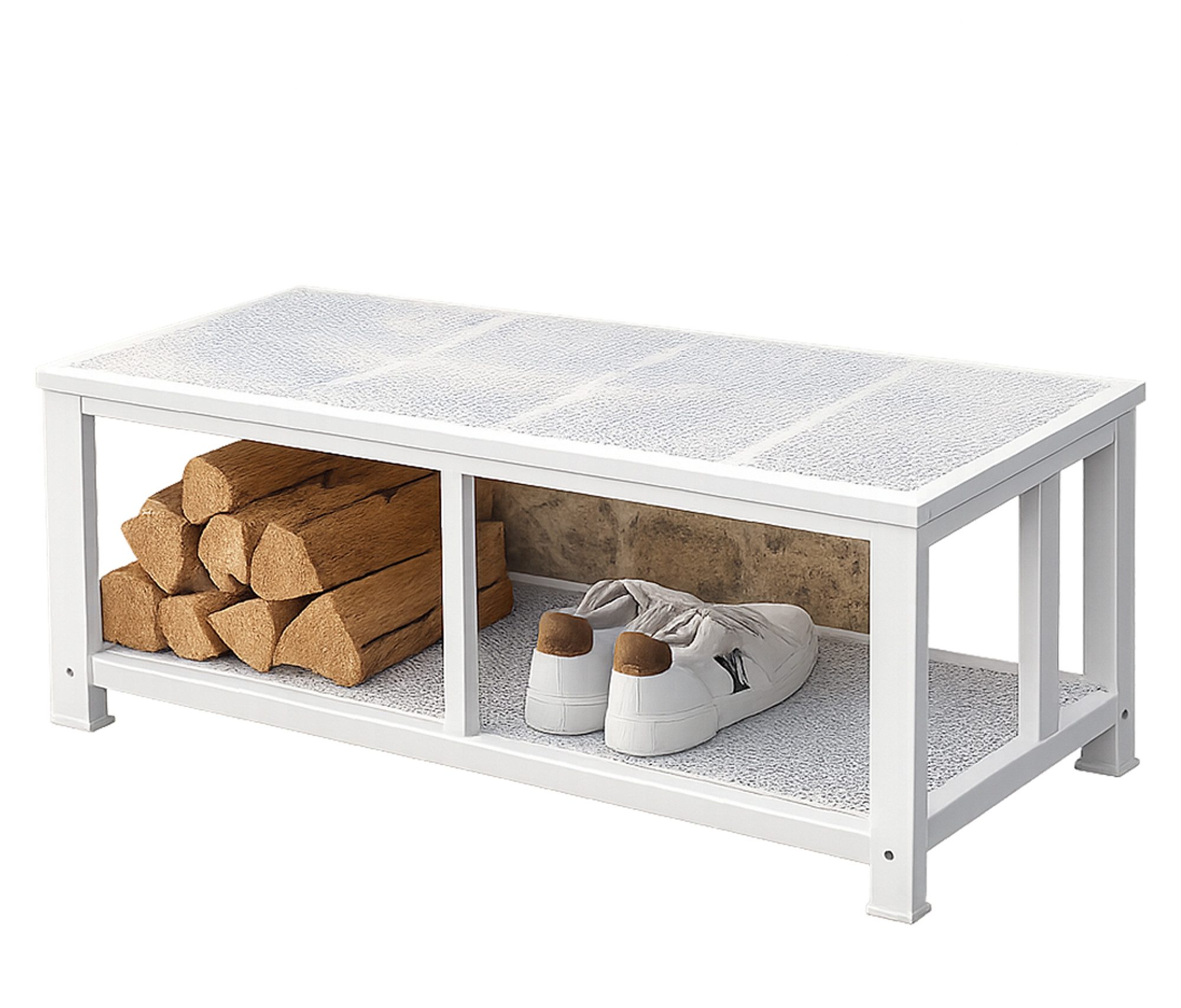 Quick Star Kaminholzregal Metall Kaminholzregal Sitzbank 100 x 48 x 45 cm, BxTxH:48x100x45 cm