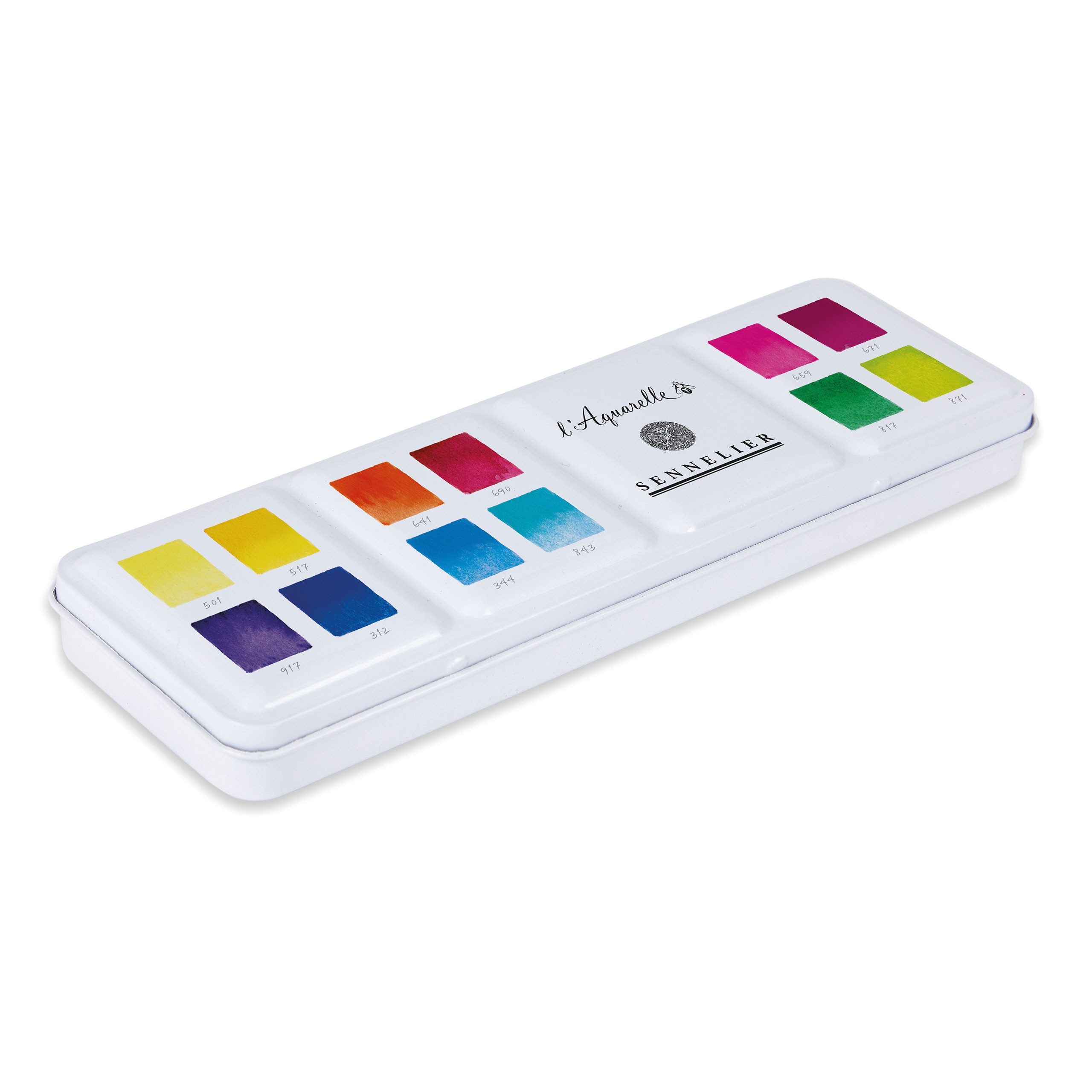 SENNELIER Aquarellfarbe Aquarellfarben - Kräftige Farben 12 halbe Näpfchen N131613.02