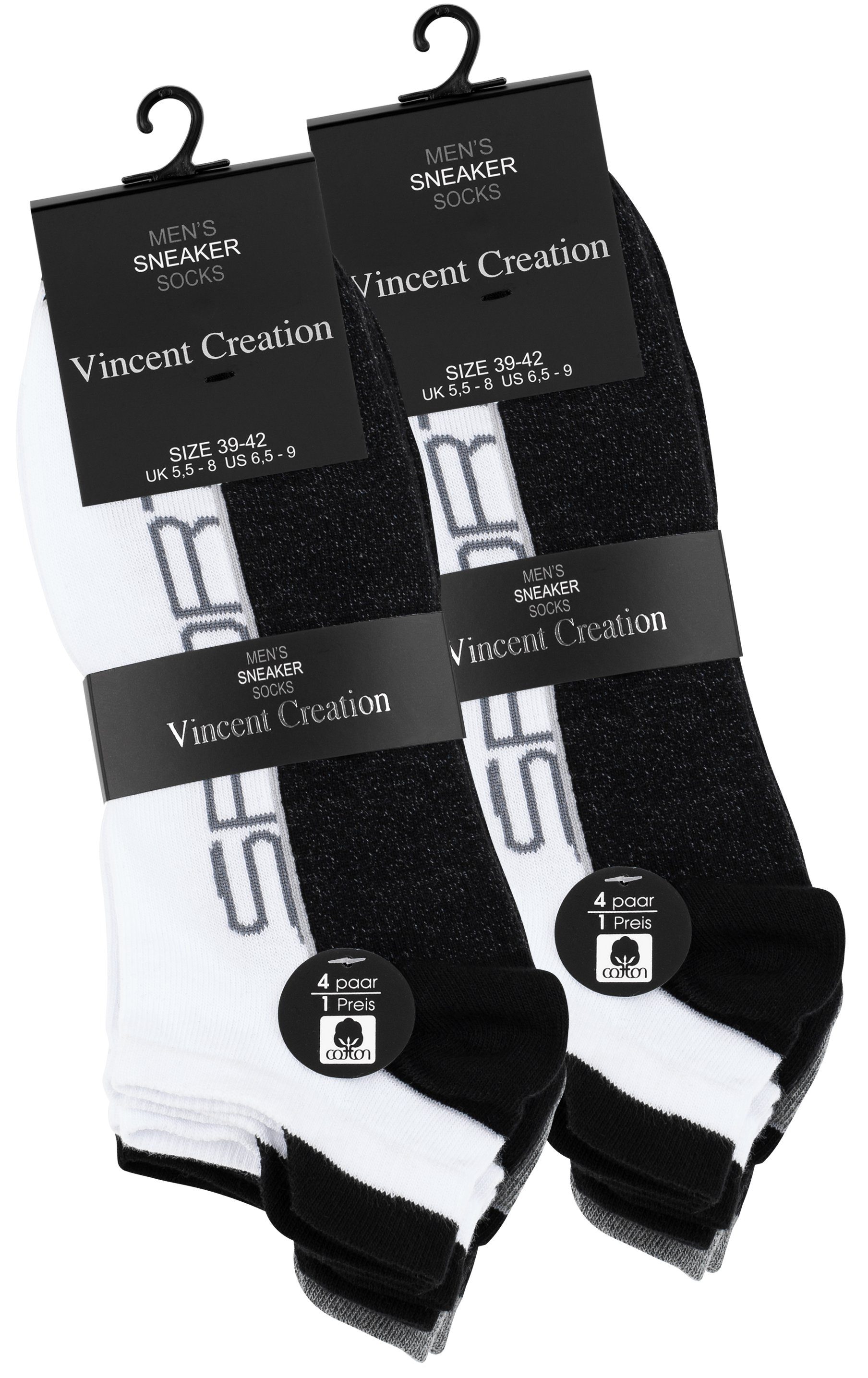 Vincent Creation® Sneakersocken (8-Paar) mit Hochferse in angenehmer Baumwollqualität – Bild 4 von 4